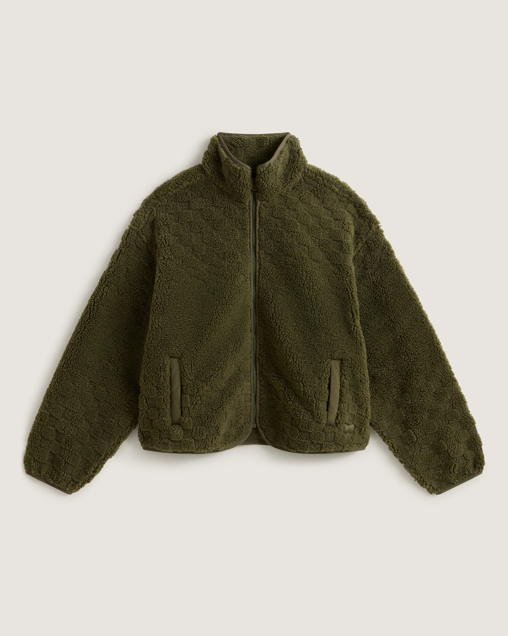 Queens High Pile Jacket VANS Mossy Olive Green HERO