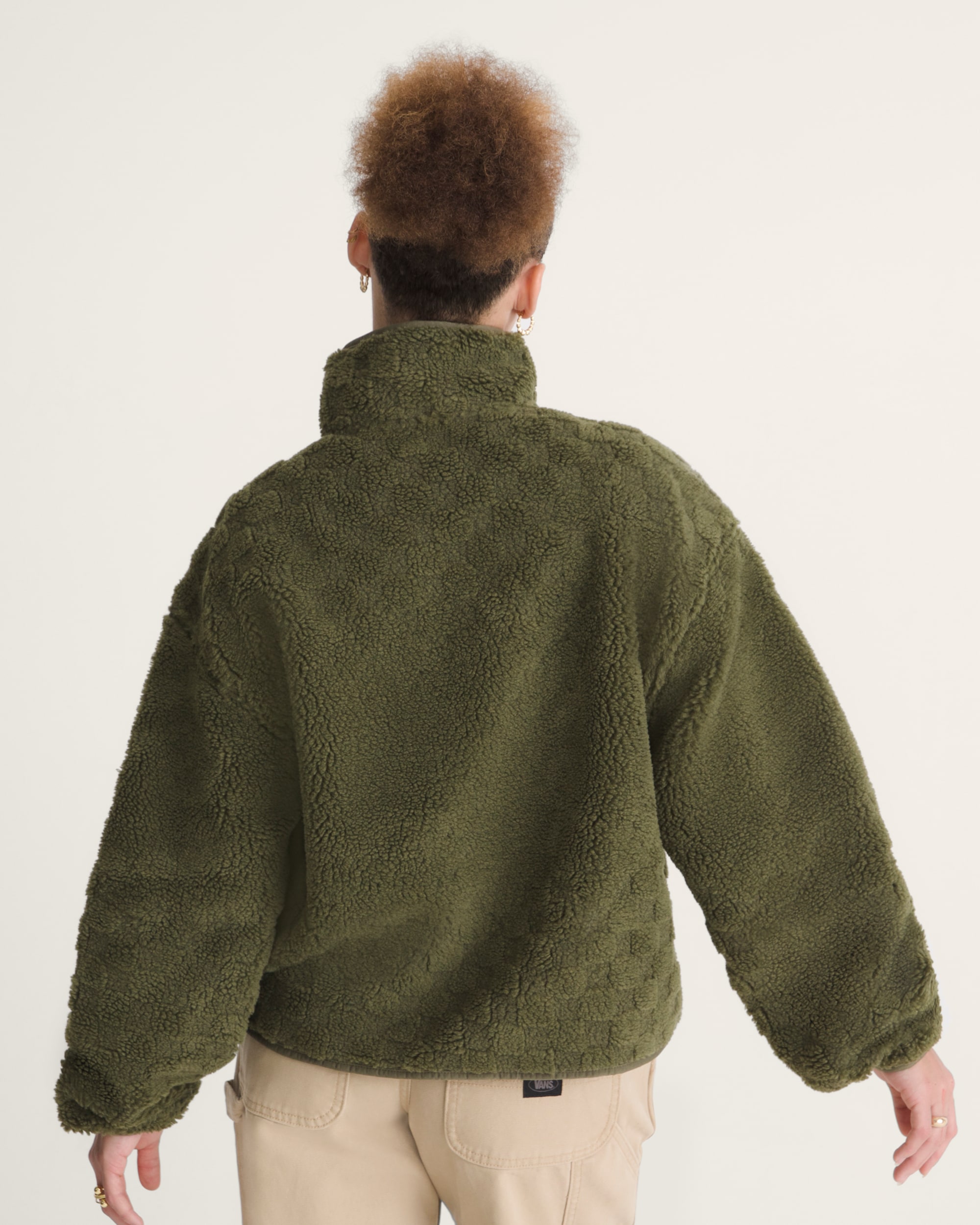 Queens High Pile Jacket VANS Mossy Olive Green ALT3