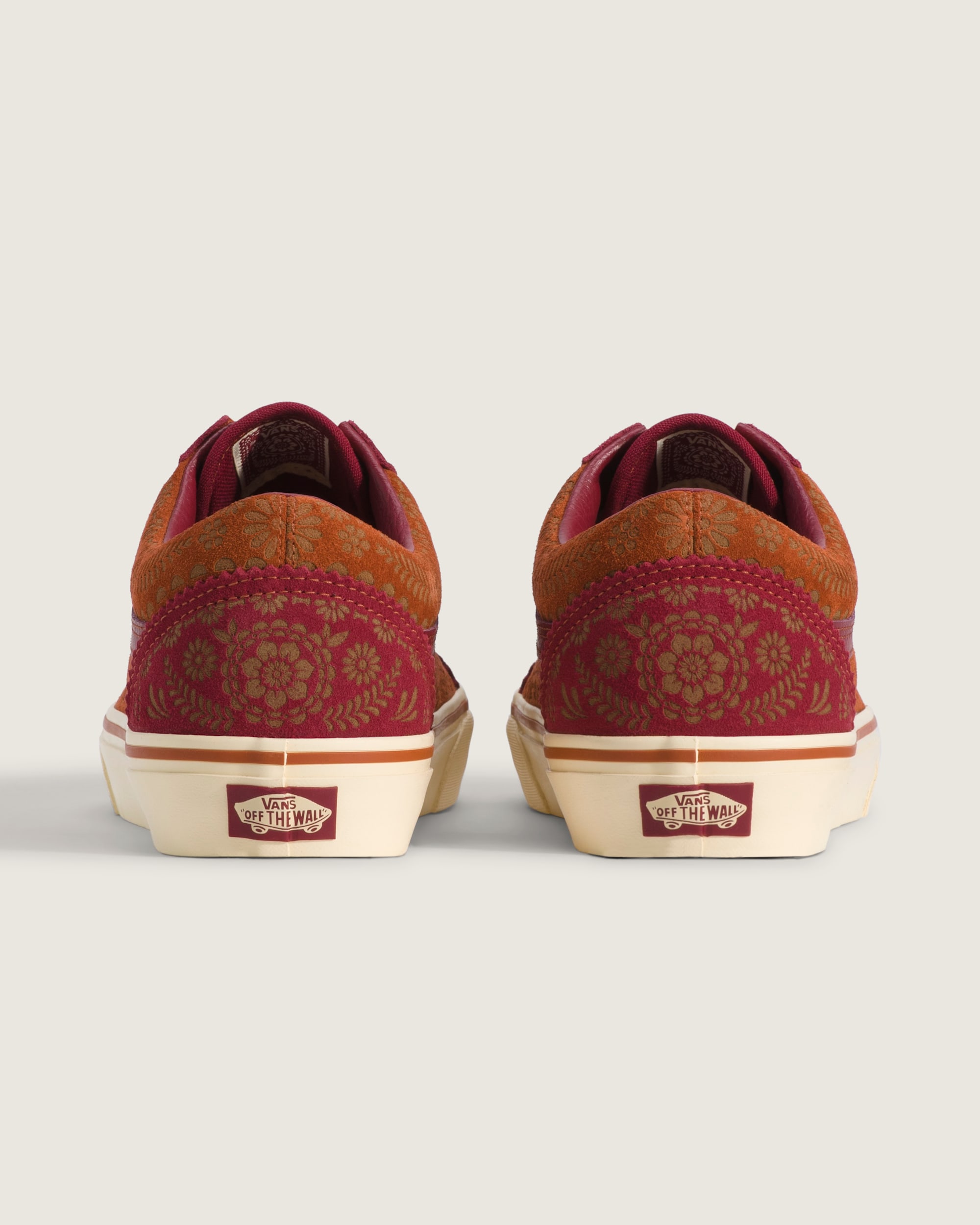 Old Skool Dia De Los Muertos Shoe VANS Bordeaux  Burnt Orange Red ALT3