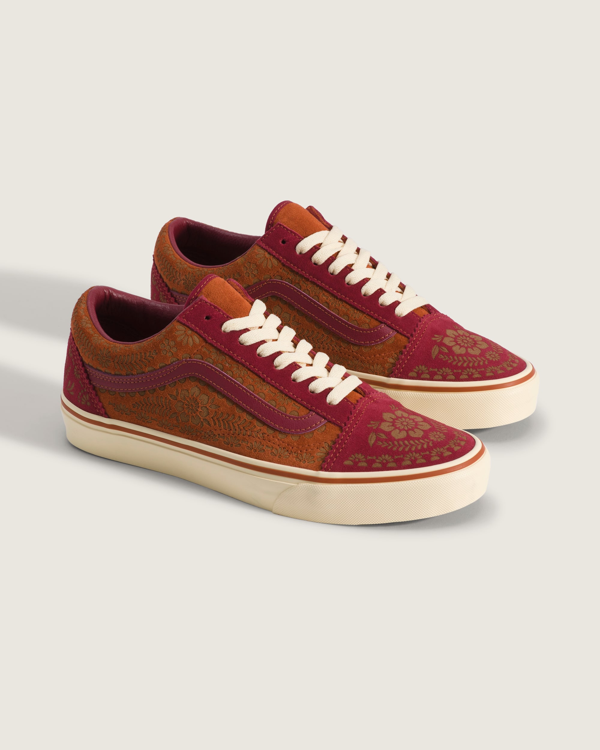 Old Skool Dia De Los Muertos Shoe VANS Bordeaux  Burnt Orange Red ALT1