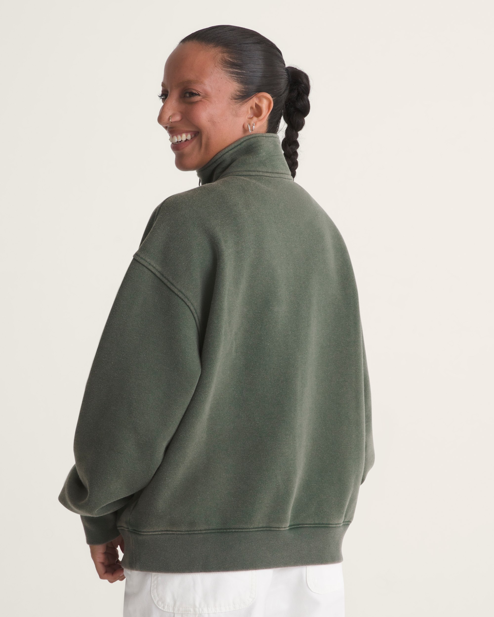 Funnel Neck Sweatshirt VANS Oil Green ALT3