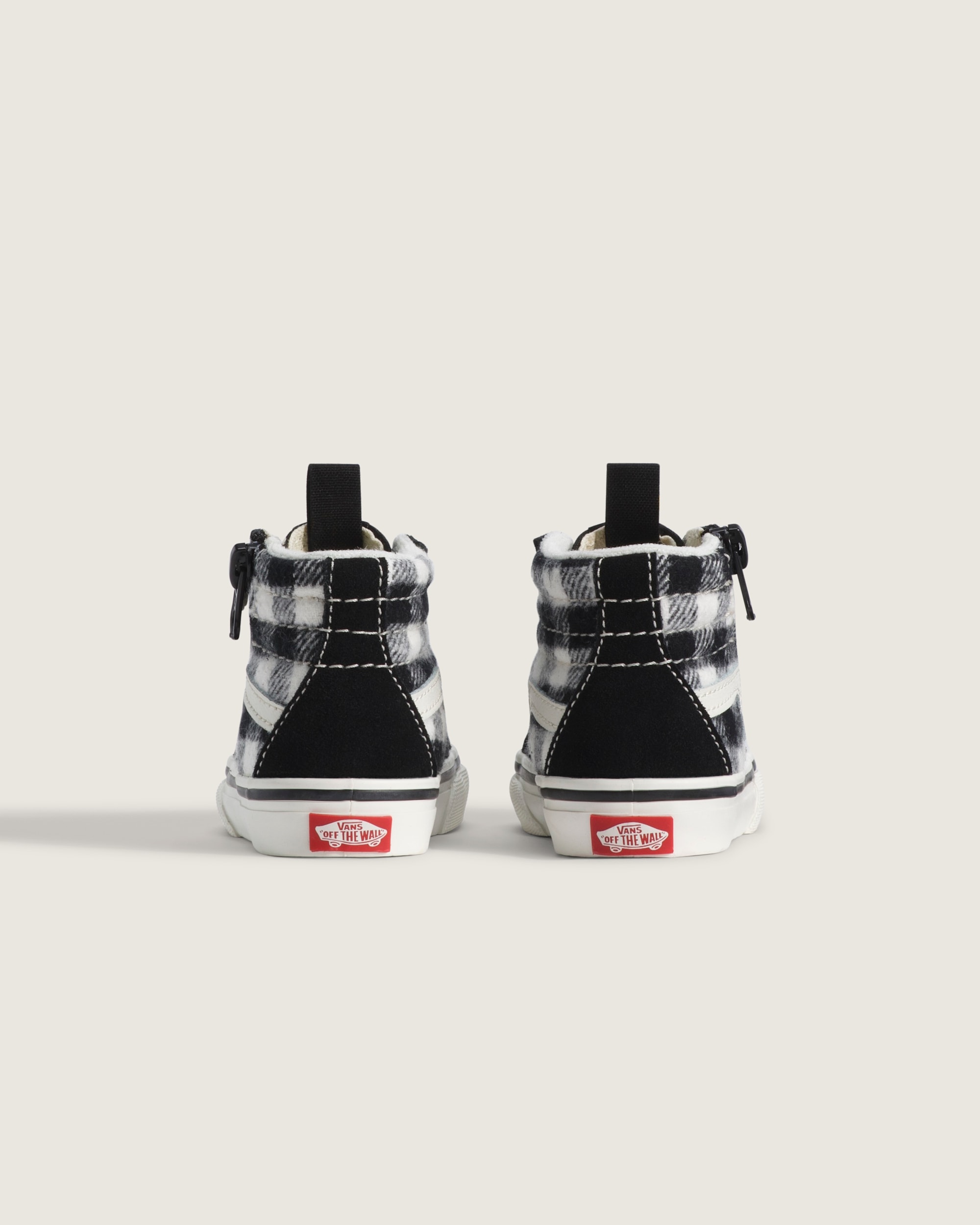 Toddler Sk8Hi Side Zip Shoe VANS Buffalo Plaid Marshmallow White  Black ALT3
