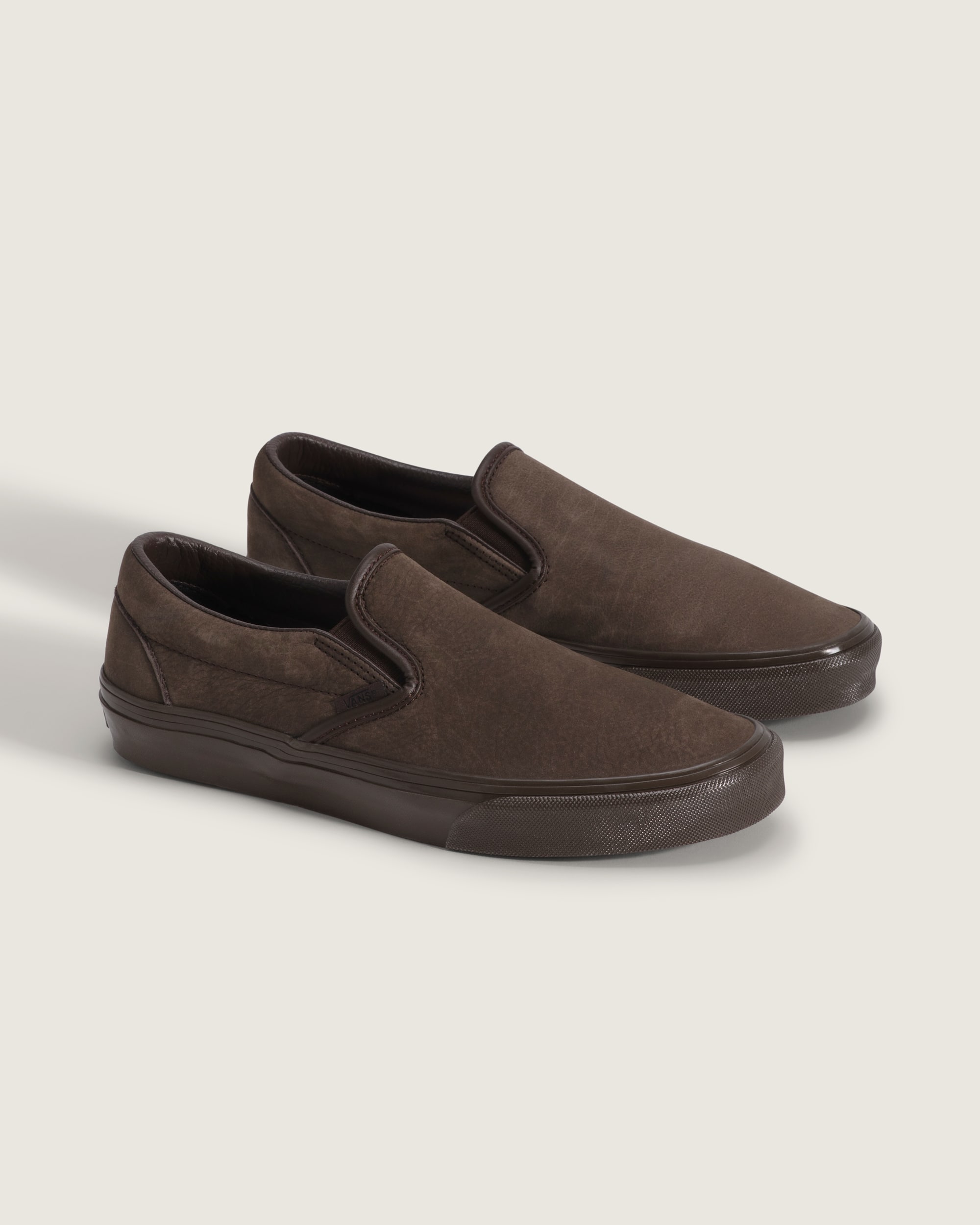 Classic SlipOn Shoe VANS Leather Brown  Brown ALT1