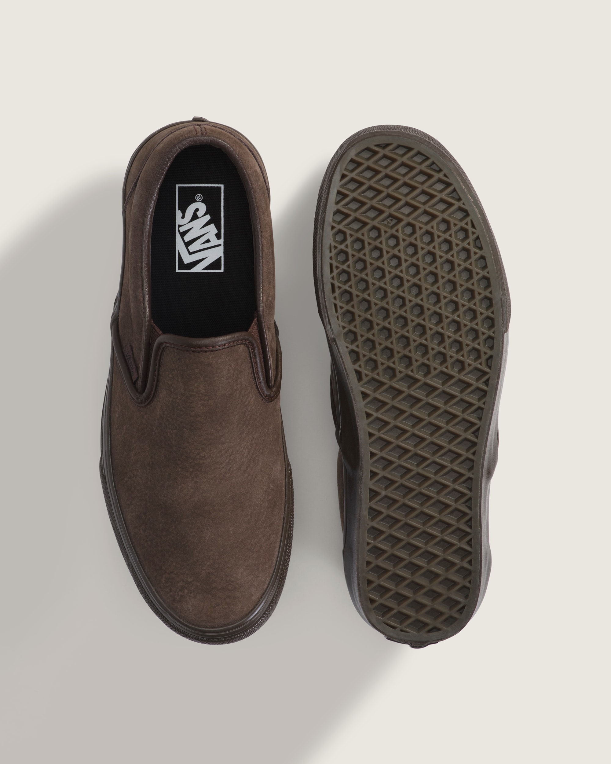 Classic SlipOn Shoe VANS Leather Brown  Brown ALT2