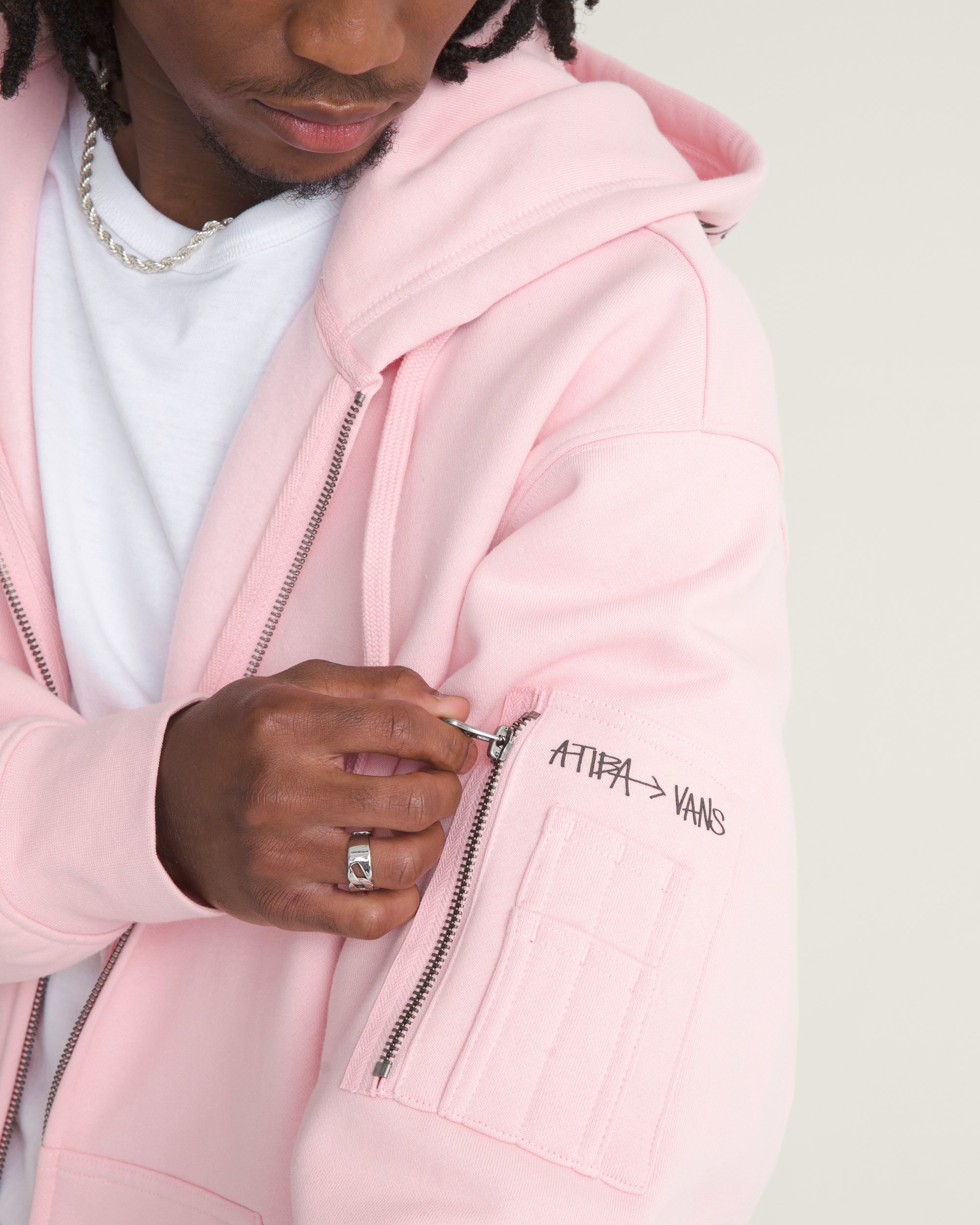 Vans X Atiba Cargo Hoodie VANS Atiba Coral Blush ALT4