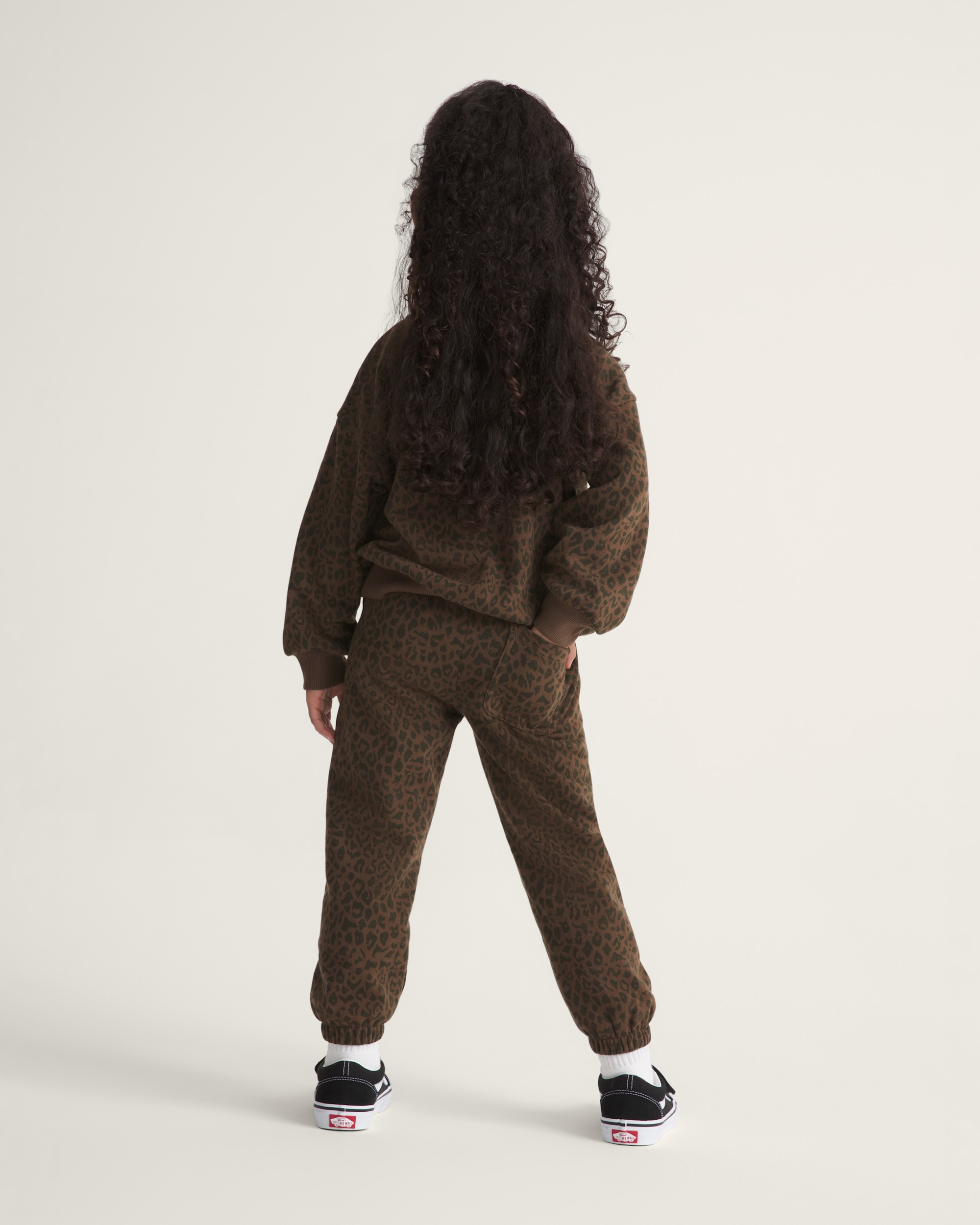 Little Kids Script Logo Sweatpant VANS Vintage Cocoa Brown ALT4