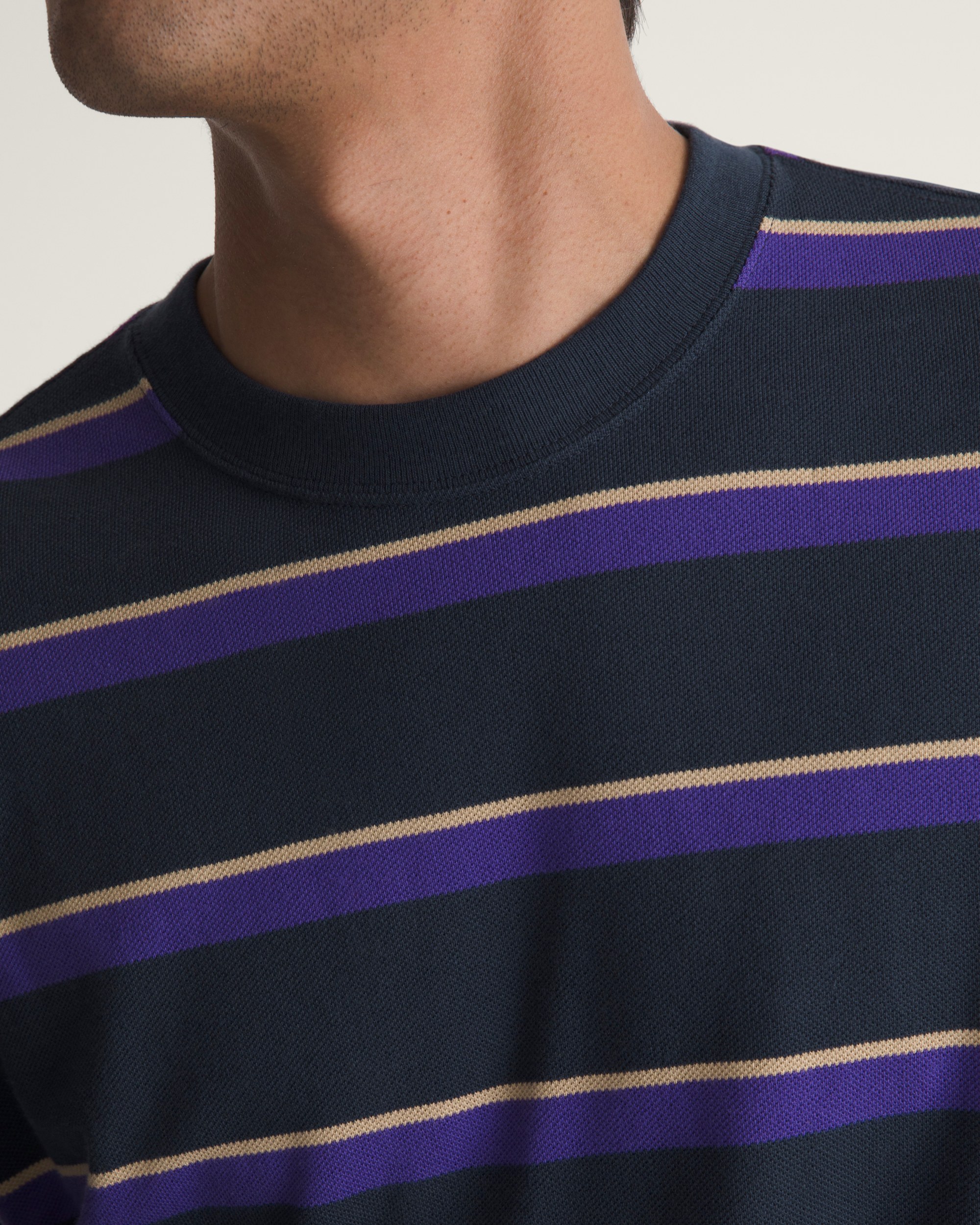 Vorlop Stripe Long Sleeve Knit VANS Parisian Night Blue ALT4