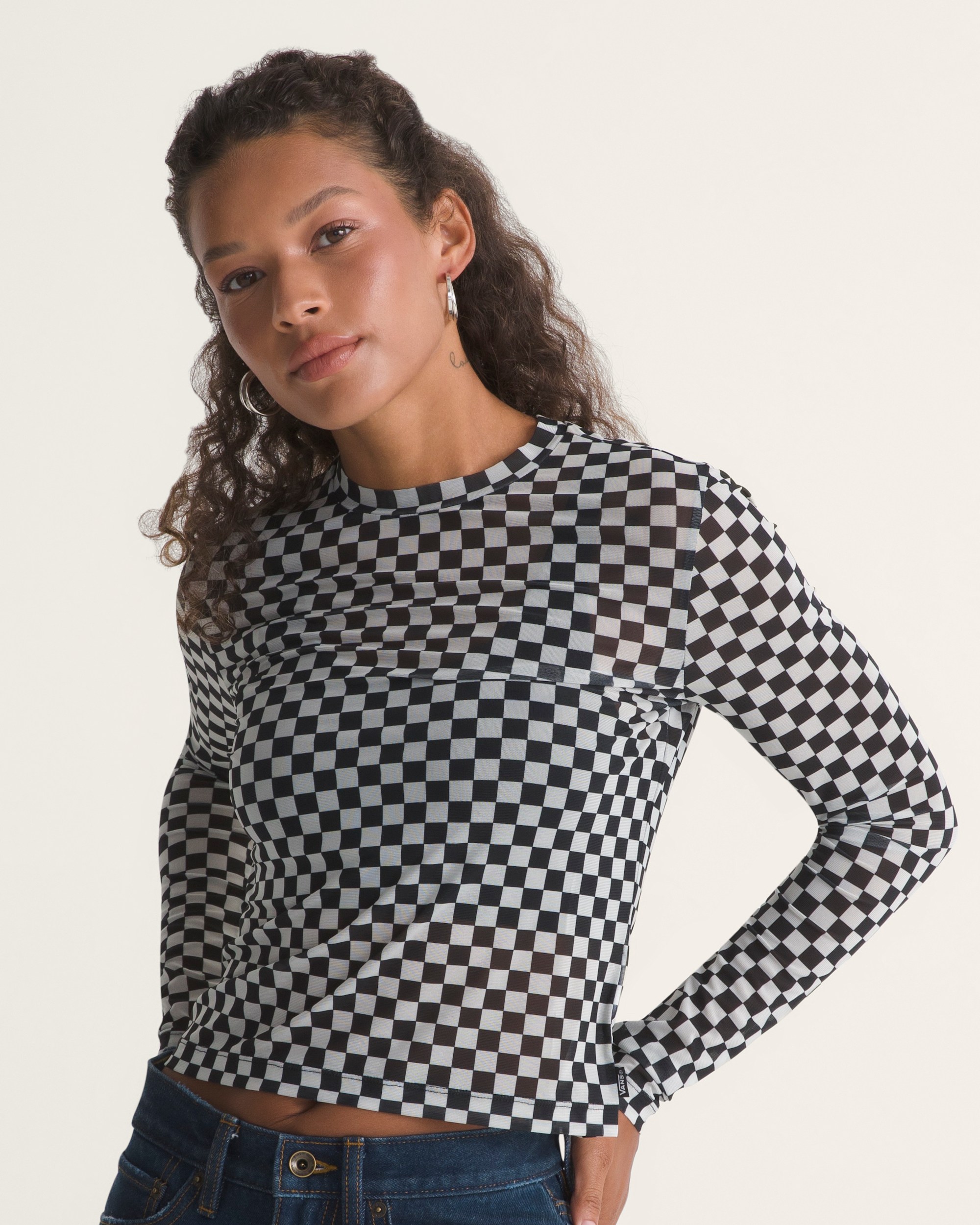 Ludlow Mesh Long Sleeve Top VANS Black  White ALT2