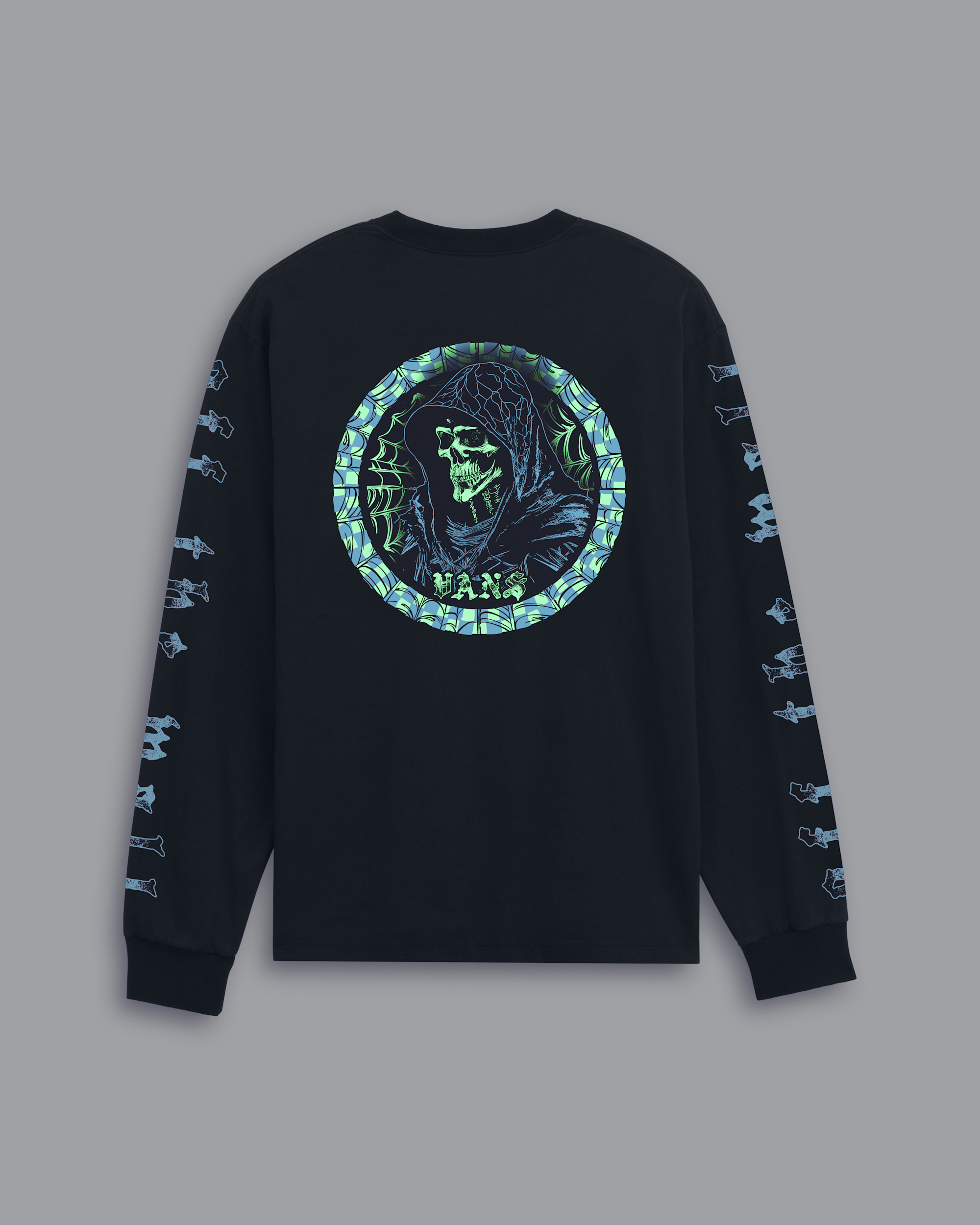 Webbed Reaper Long Sleeve Tshirt VANS GlowintheDark  White ALT1
