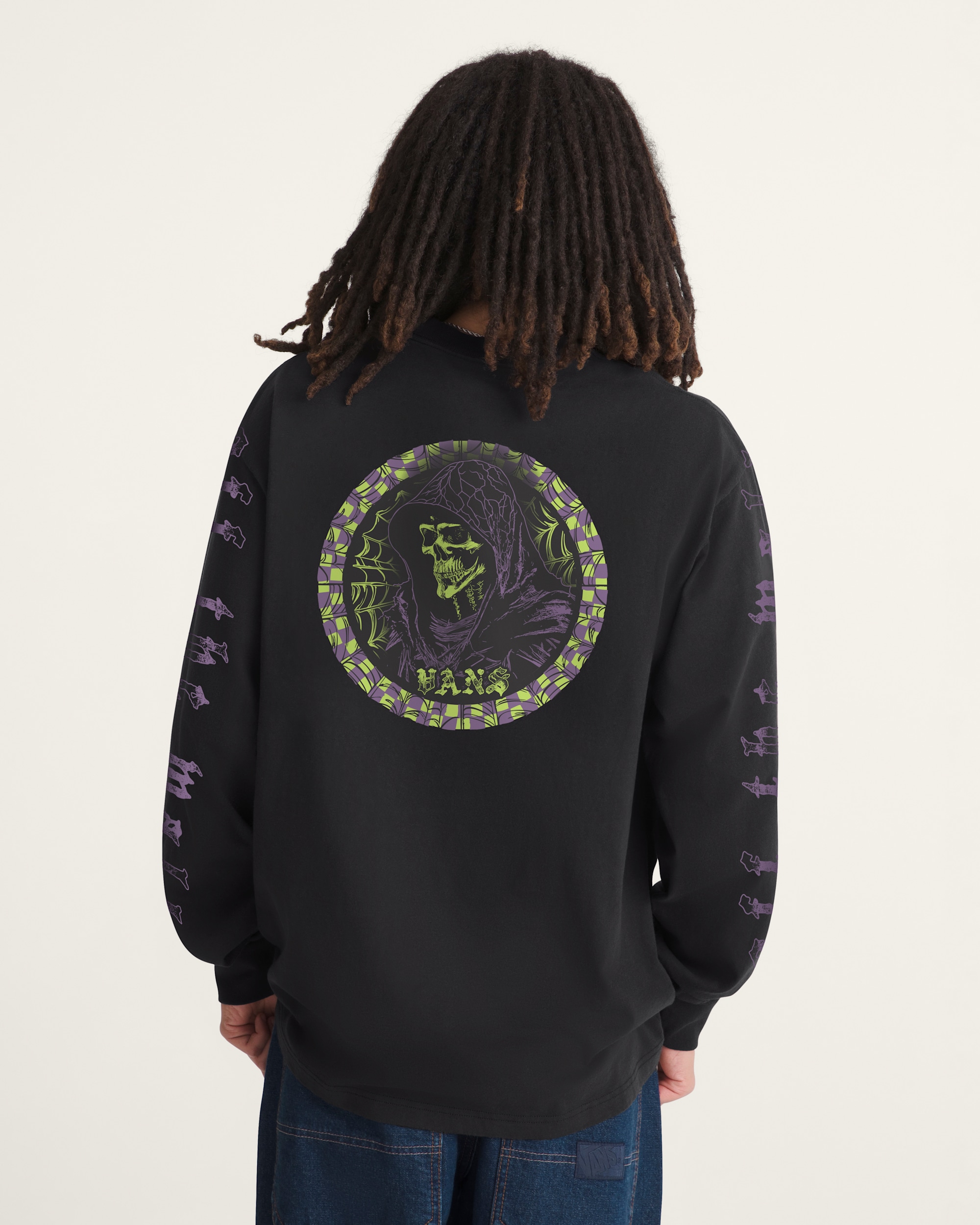 Webbed Reaper Long Sleeve Tshirt VANS GlowintheDark  White ALT4
