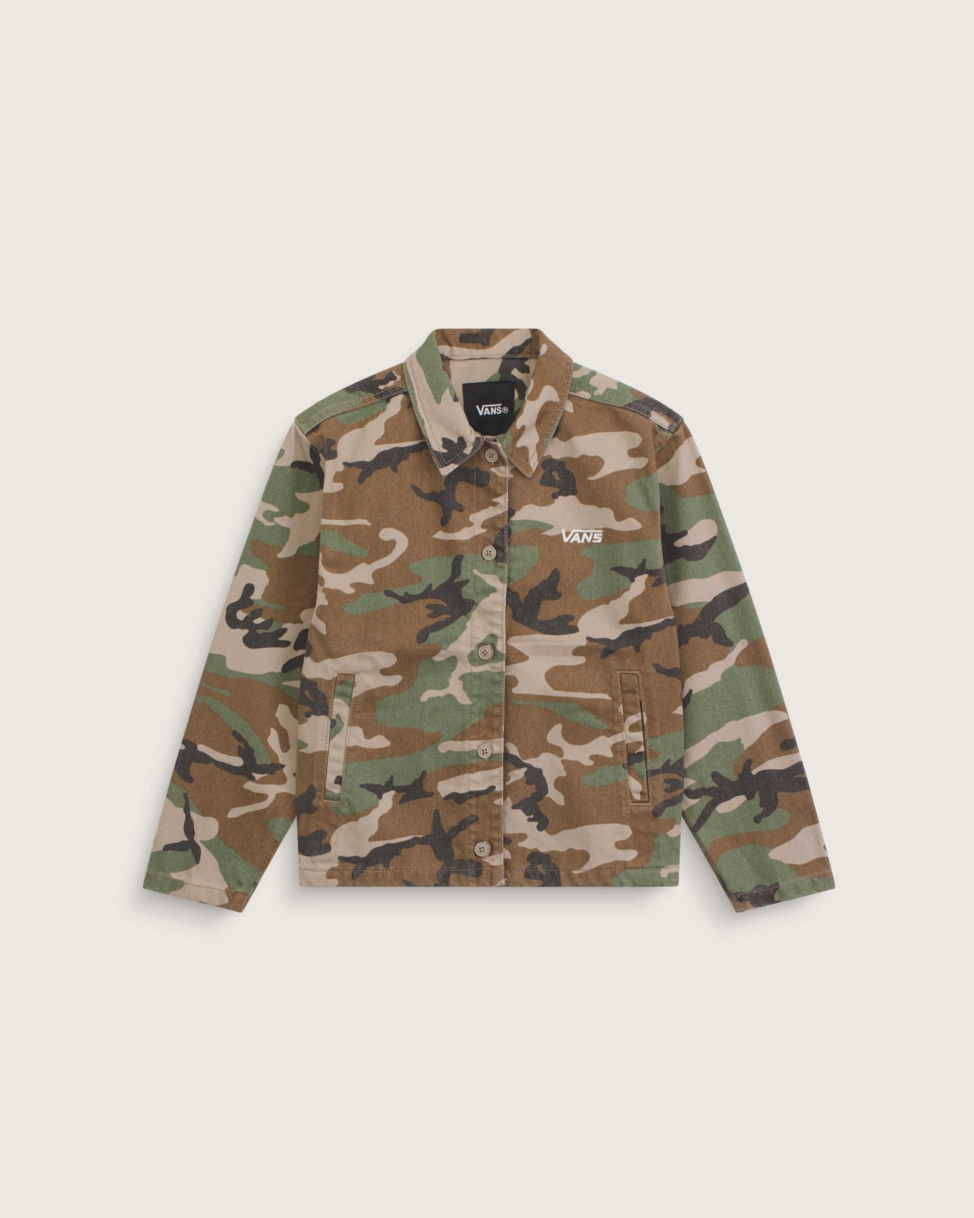 Kids Fullerton Denim Jacket VANS Camo Green  Aluminum Grey HERO