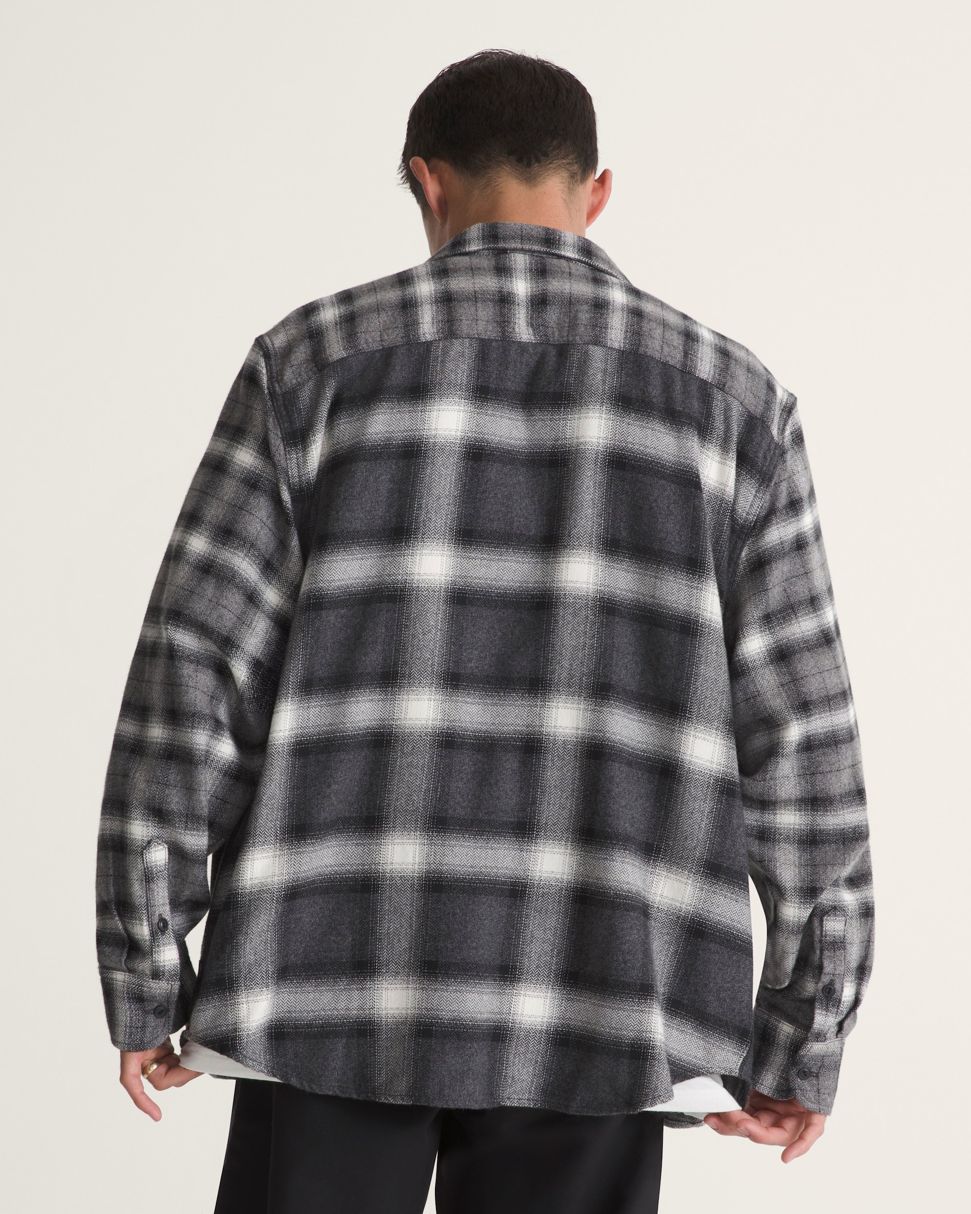 Lawson Mixed Plaid Flannel Shirt VANS Charcoal Grey ALT3