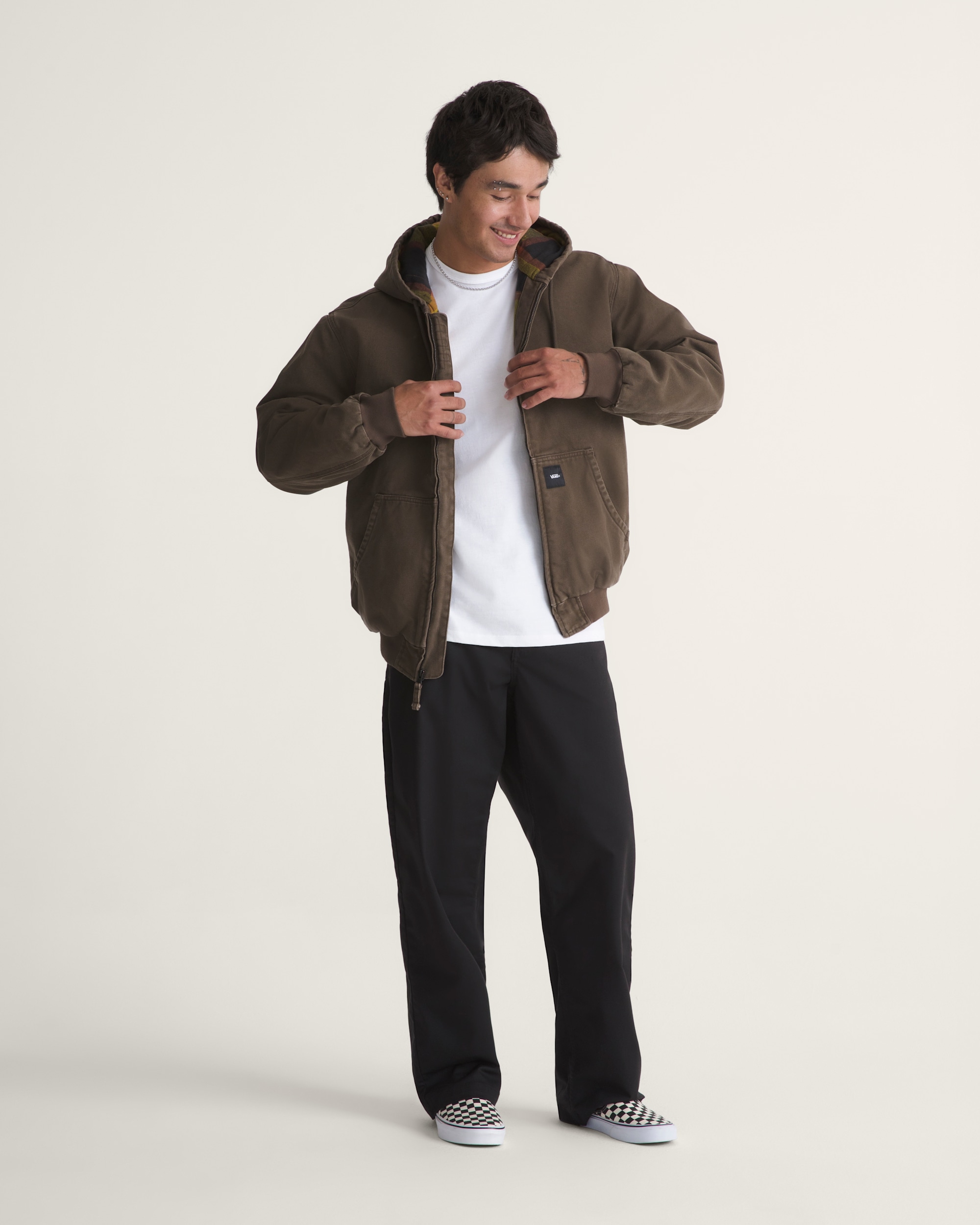Workwear Canvas Full Zip Jacket VANS Coal Brown ALT4