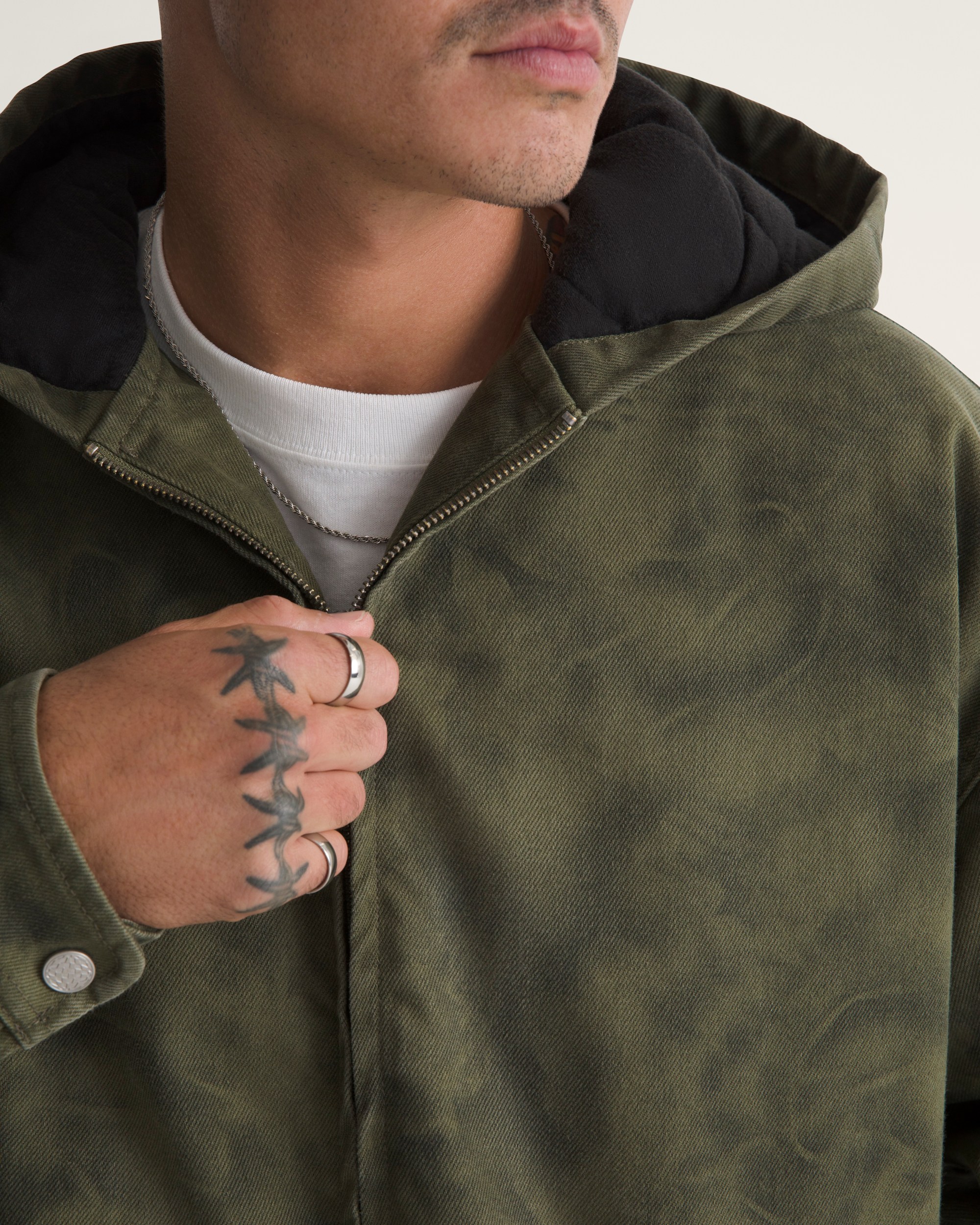 Rez Cropped Denim Jacket VANS Mossy Olive Green  Obsidian Fern Green ALT5
