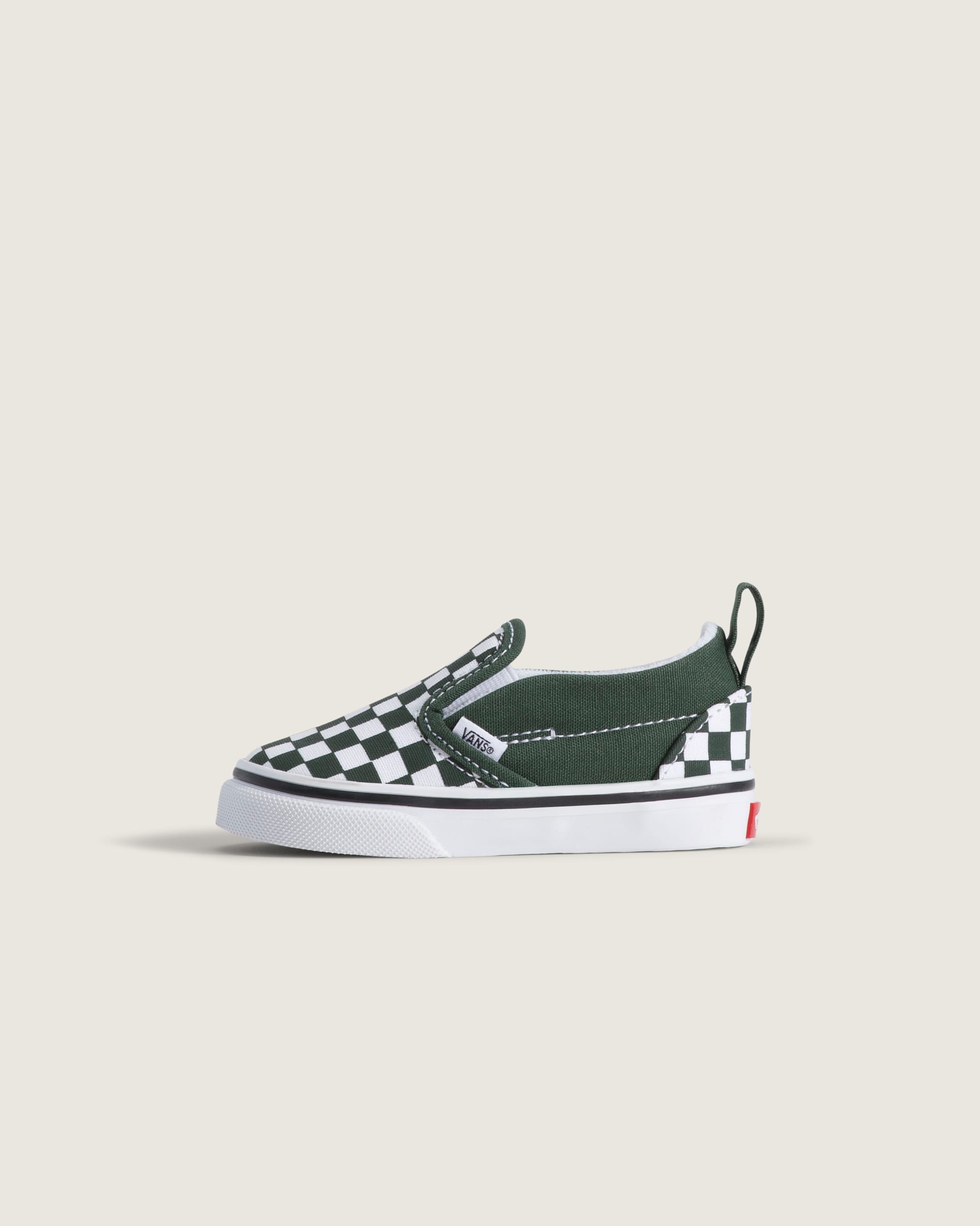 Toddler Classic SlipOn V Shoe VANS Checkerboard Oil Green HERO