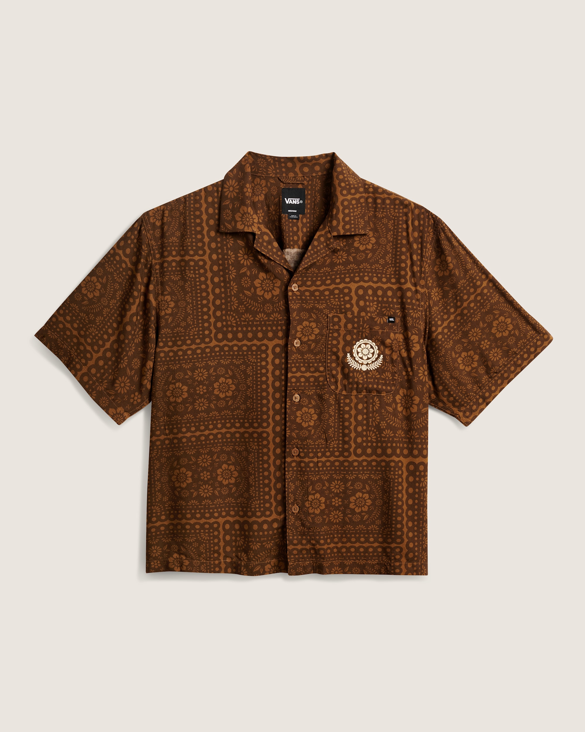 Papel Picado Short Sleeve Shirt VANS DEER BROWN HERO