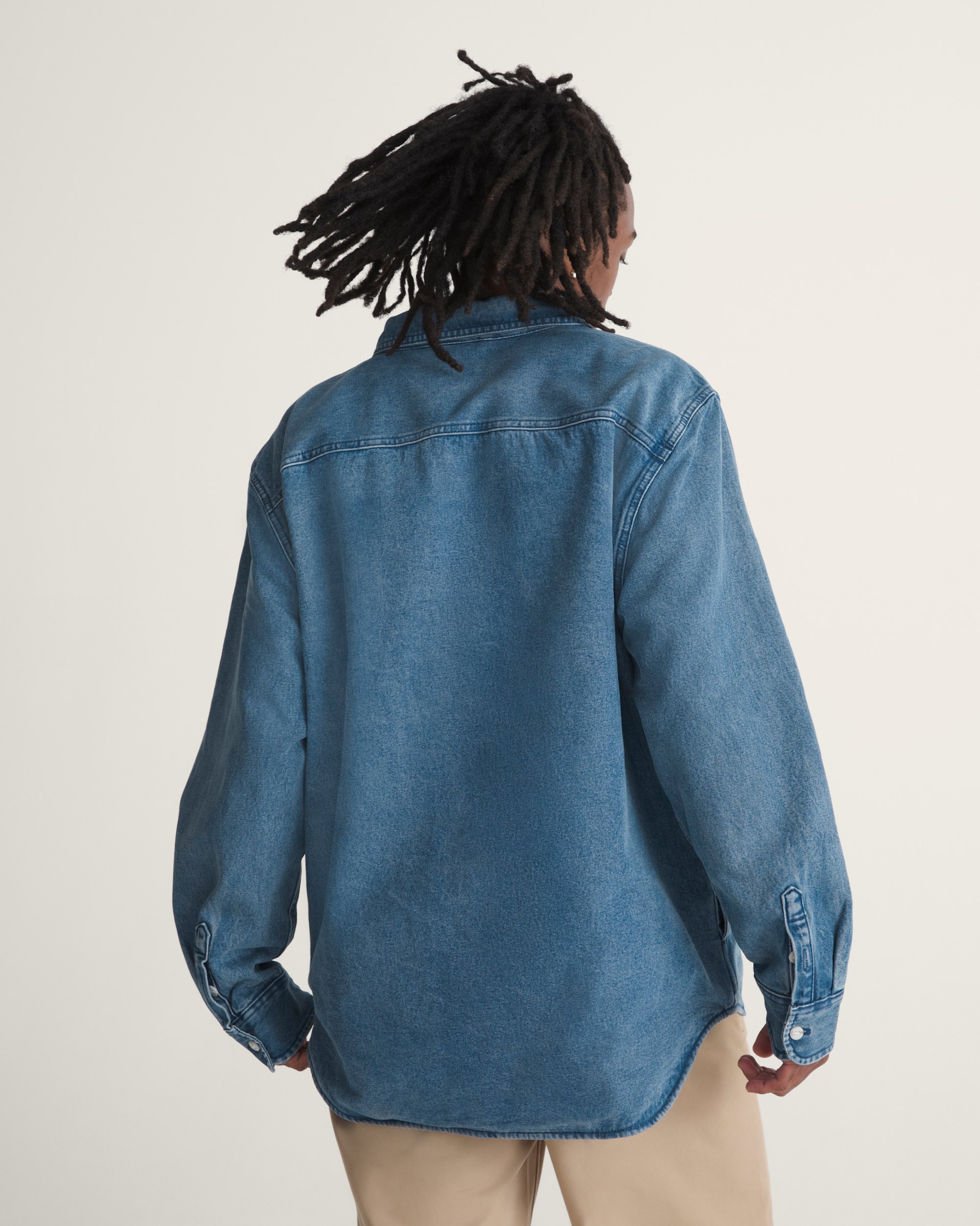 McGill Flannel Lined Long Sleeve Shacket VANS Light Vintage Wash Blue ALT3