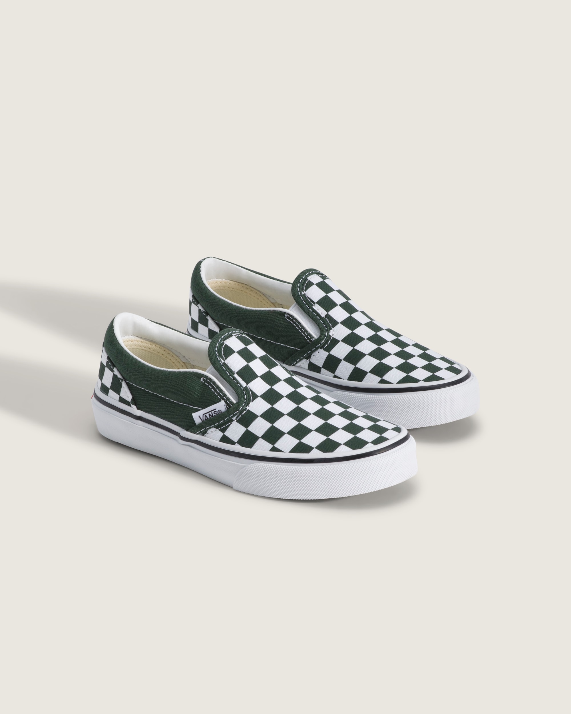 Little Kids Classic SlipOn Shoe VANS Checkerboard Oil Green ALT1
