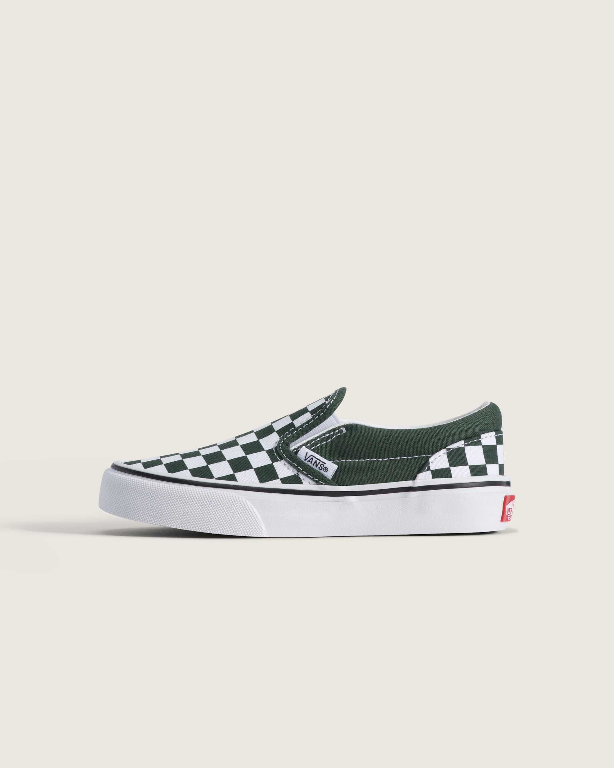 Little Kids Classic SlipOn Shoe VANS Checkerboard Oil Green HERO