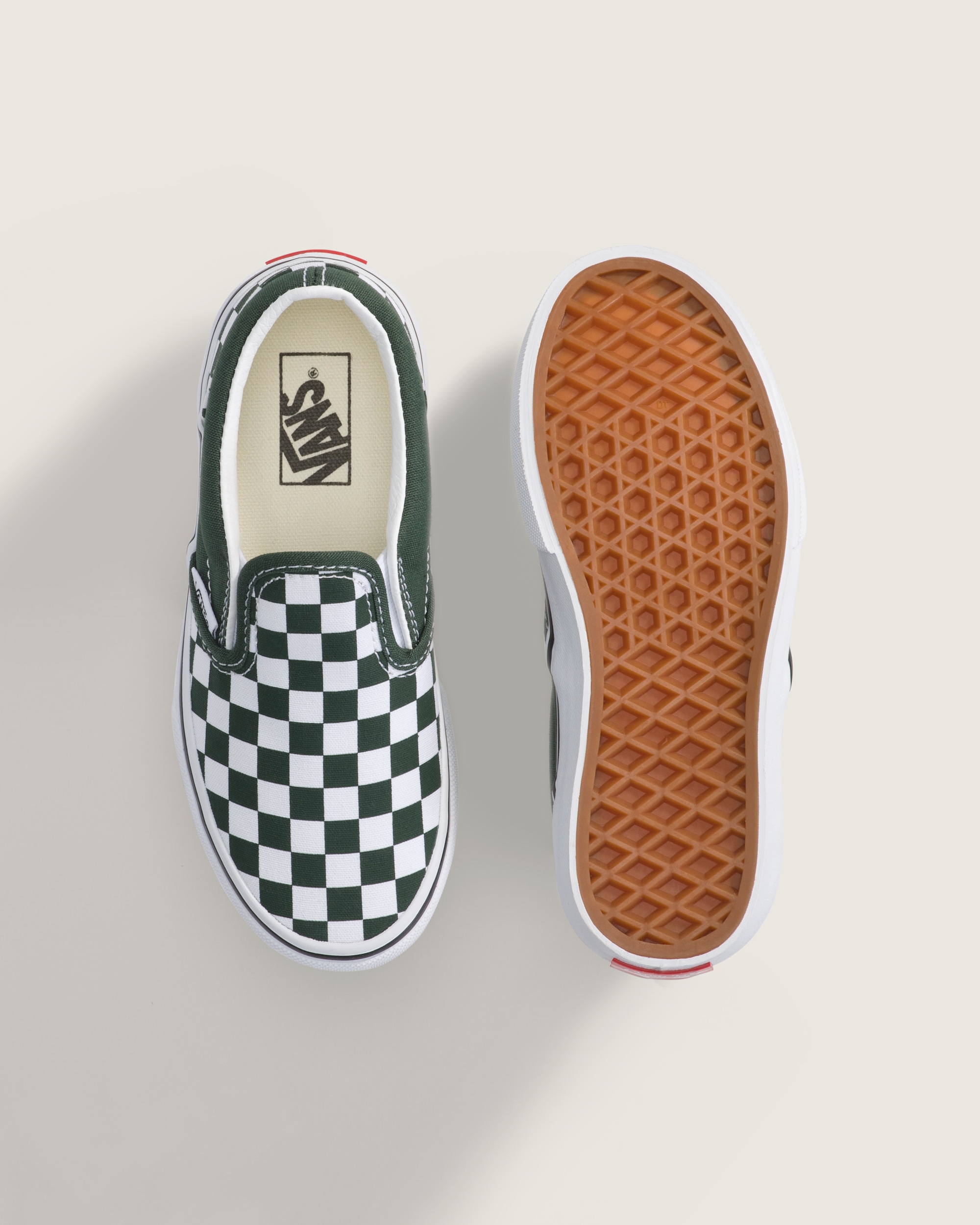 Little Kids Classic SlipOn Shoe VANS Checkerboard Oil Green ALT2