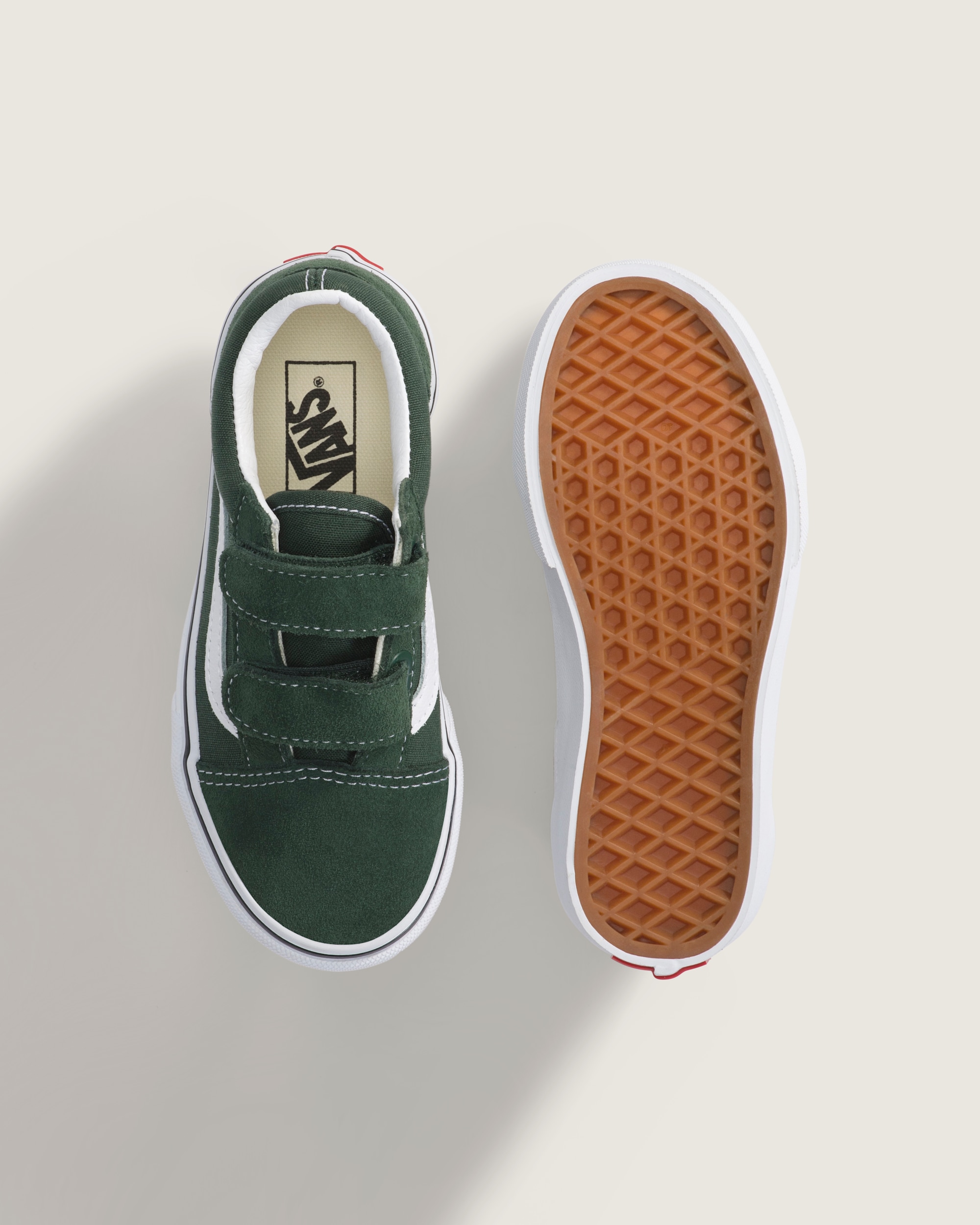 Little Kids Old Skool V Shoe VANS Oil Green ALT2