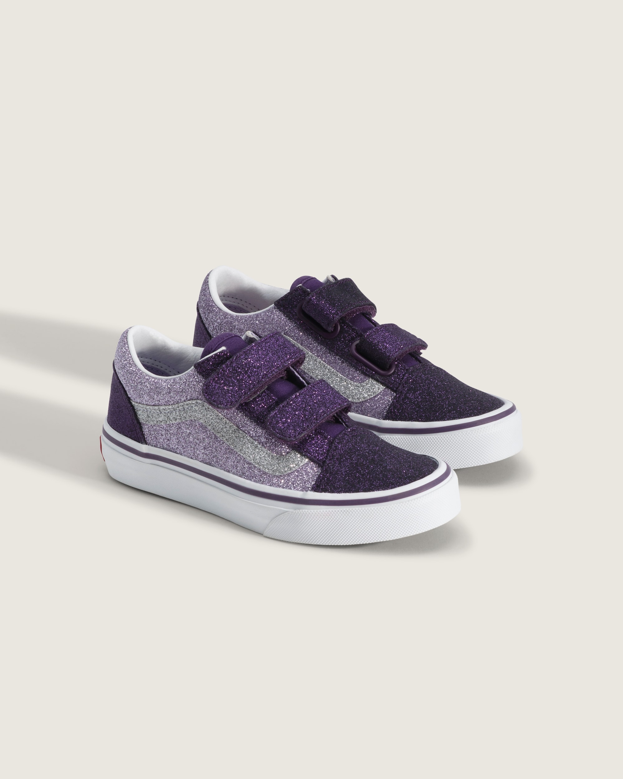 Little Kids Old Skool V Shoe VANS Glitter Purple ALT1