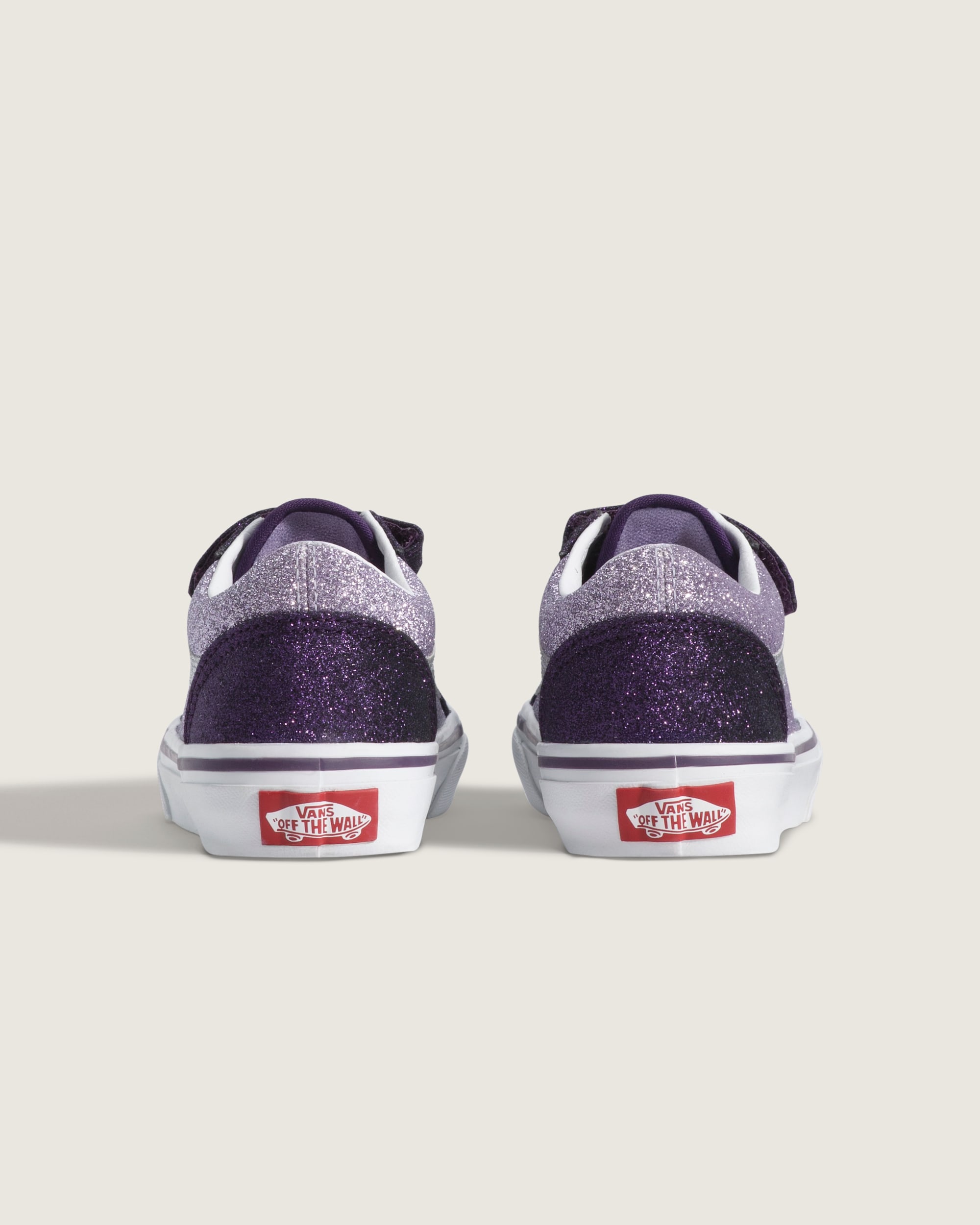 Little Kids Old Skool V Shoe VANS Glitter Purple ALT3