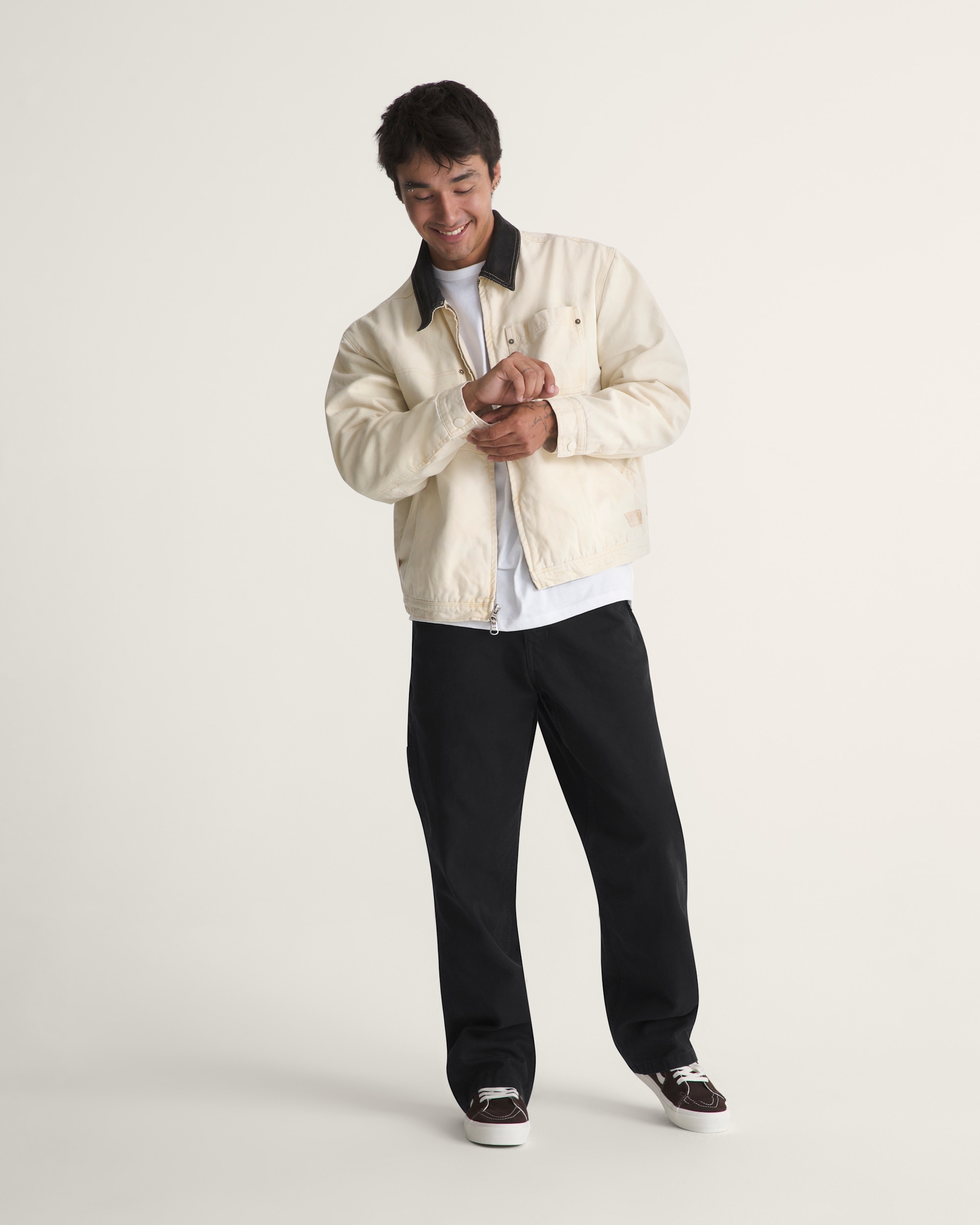 Nico Cropped Chore Canvas Jacket VANS Turtledove White ALT4