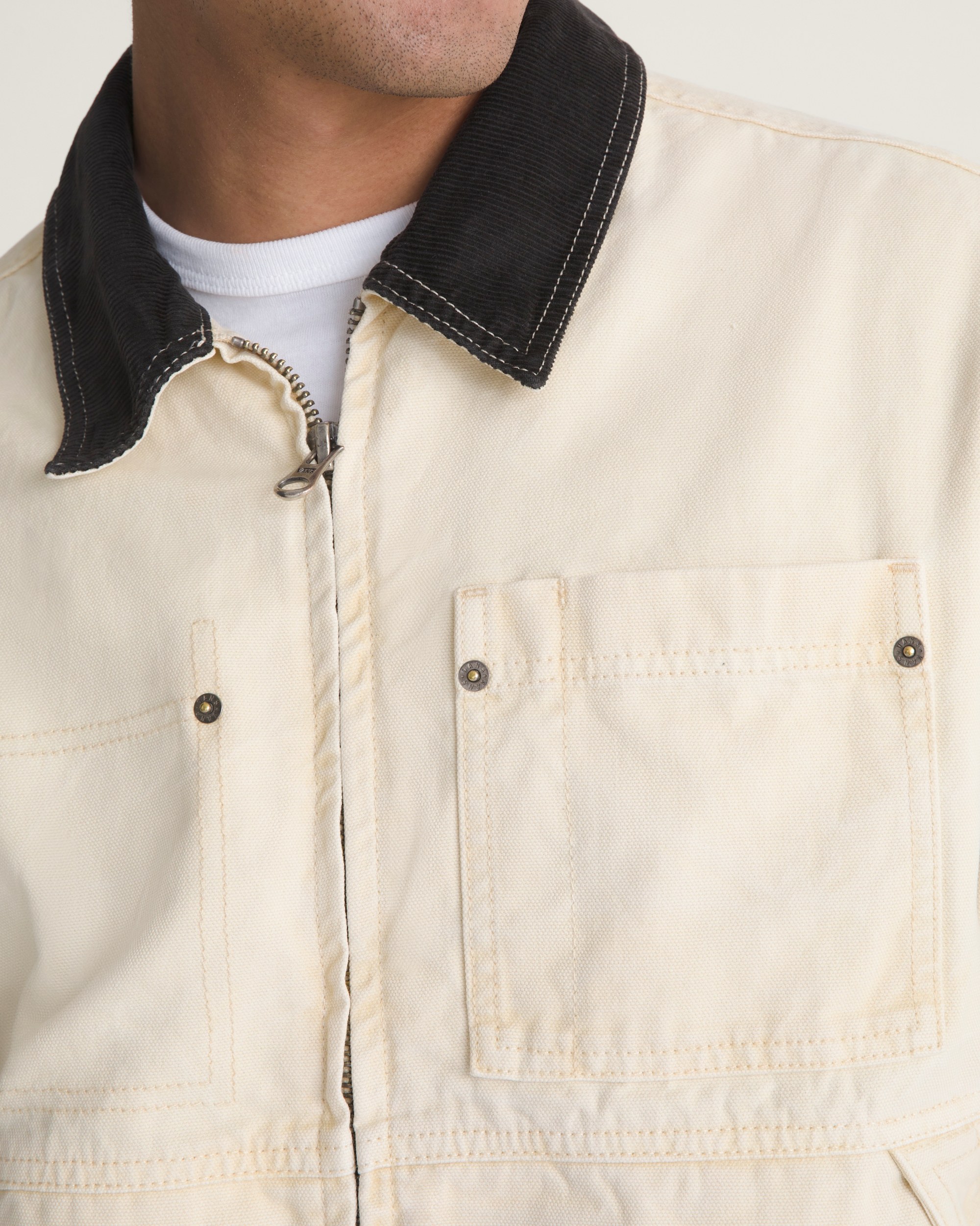 Nico Cropped Chore Canvas Jacket VANS Turtledove White ALT5