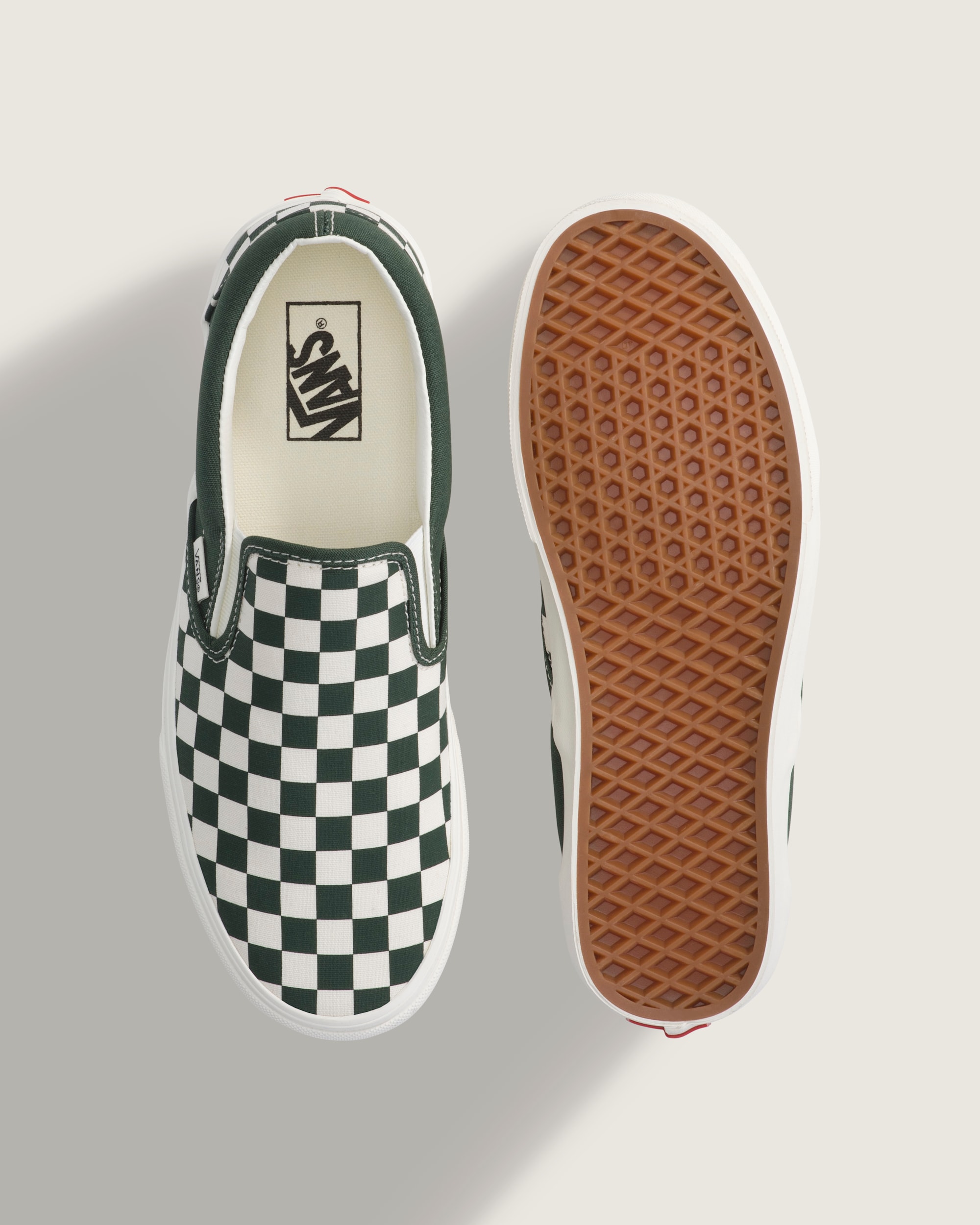 Classic SlipOn Shoe VANS Checkerboard Oil Green ALT2