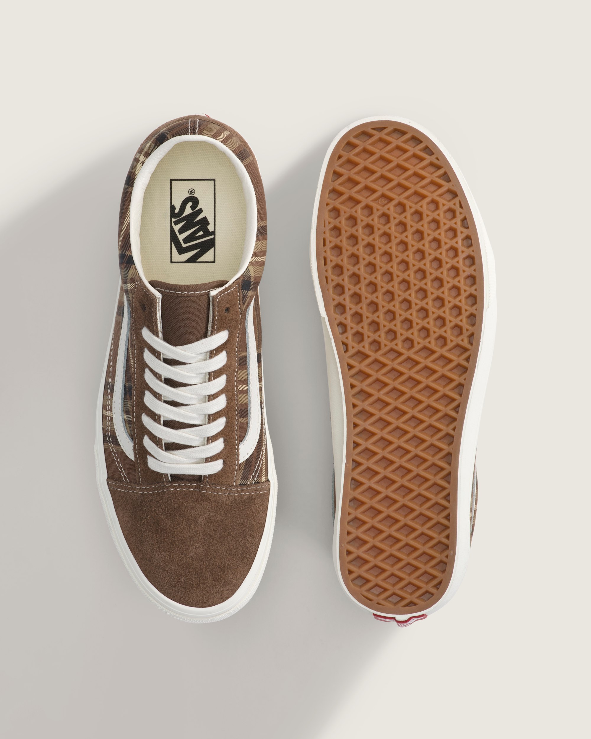 Old Skool Shoe VANS Plaid Vintage Cocoa Brown ALT2