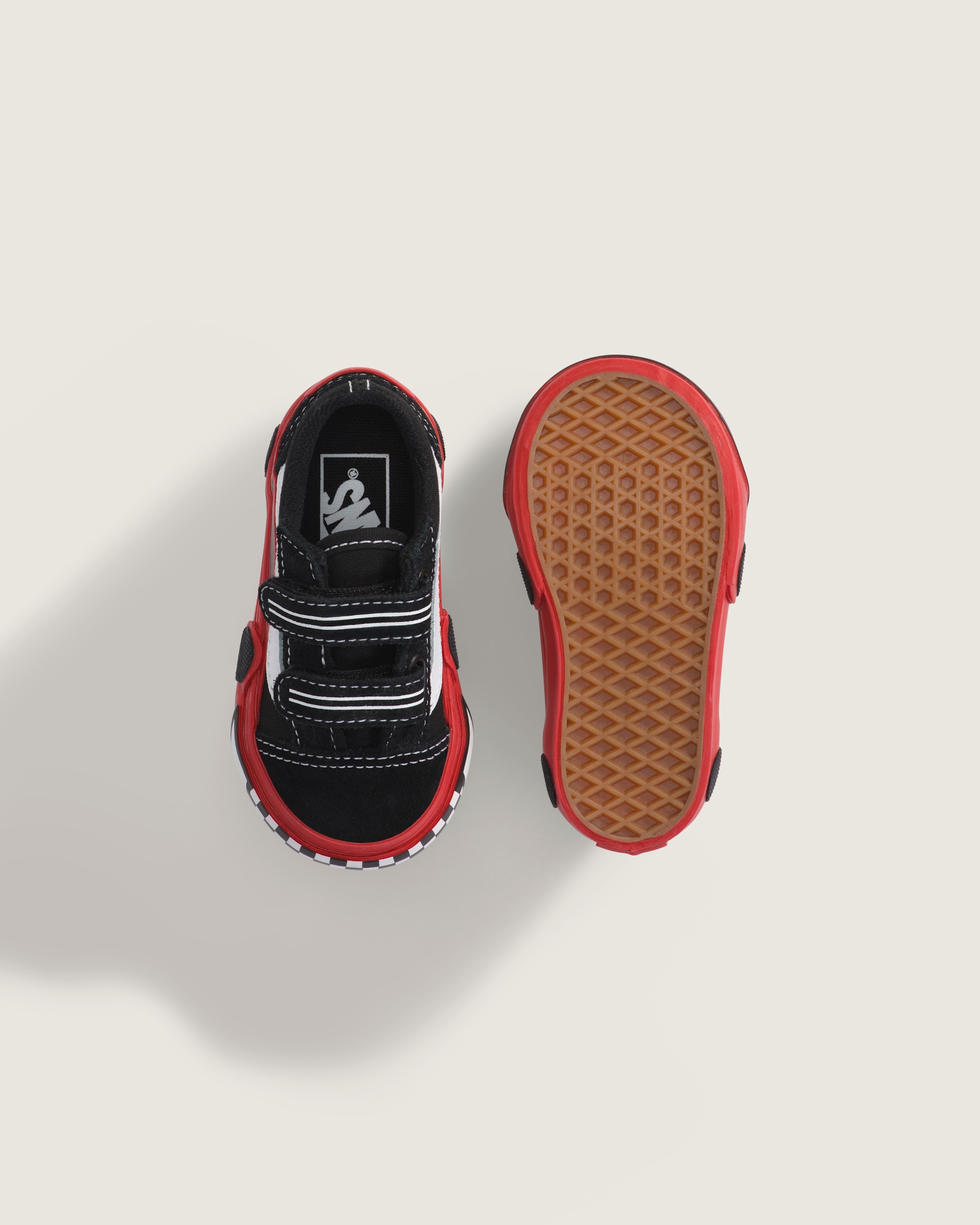 Toddler Old Skool V Shoe VANS Black  Red ALT2