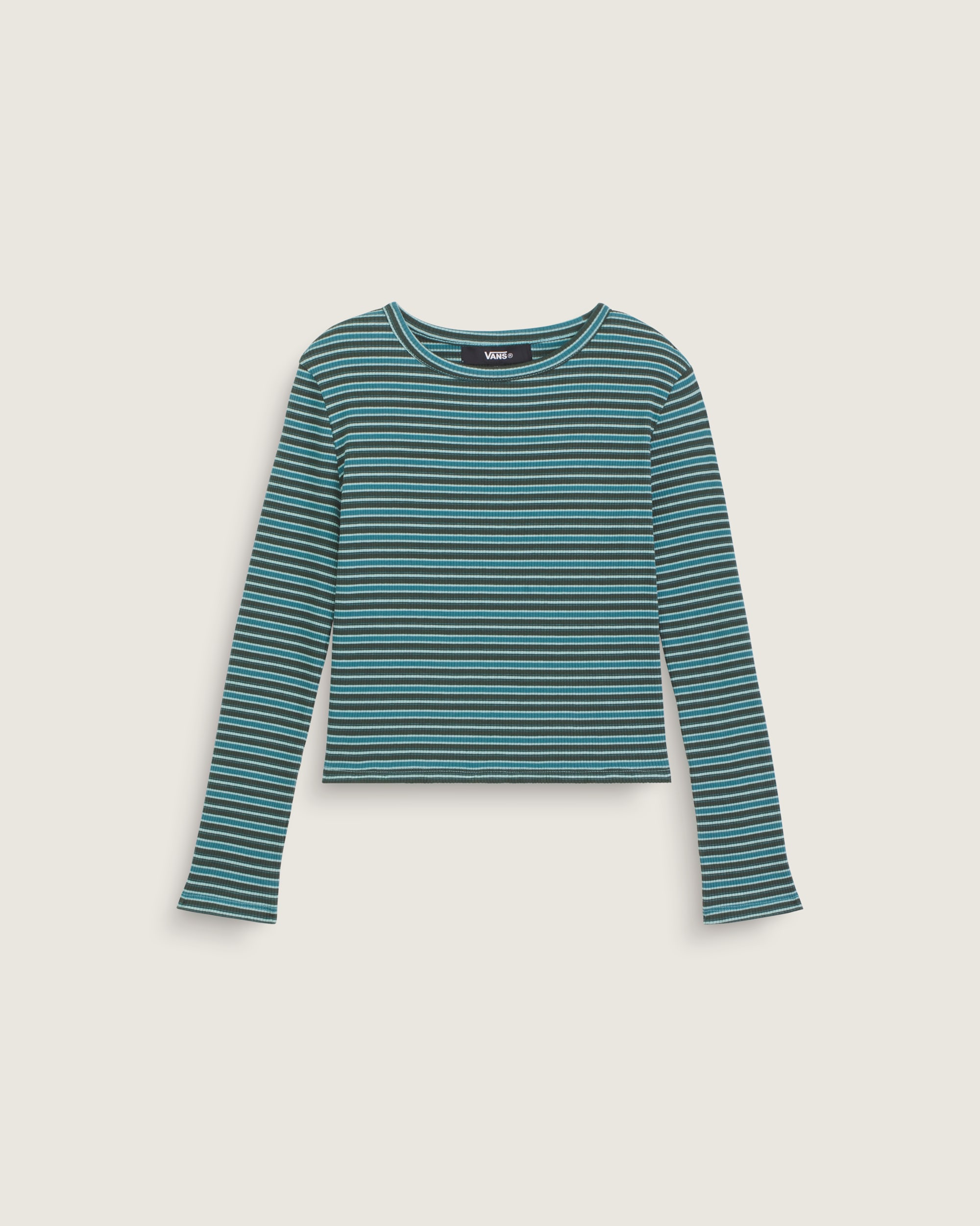 Kids Lilly Knit Long Sleeve Tee VANS Teal Melody Blue HERO