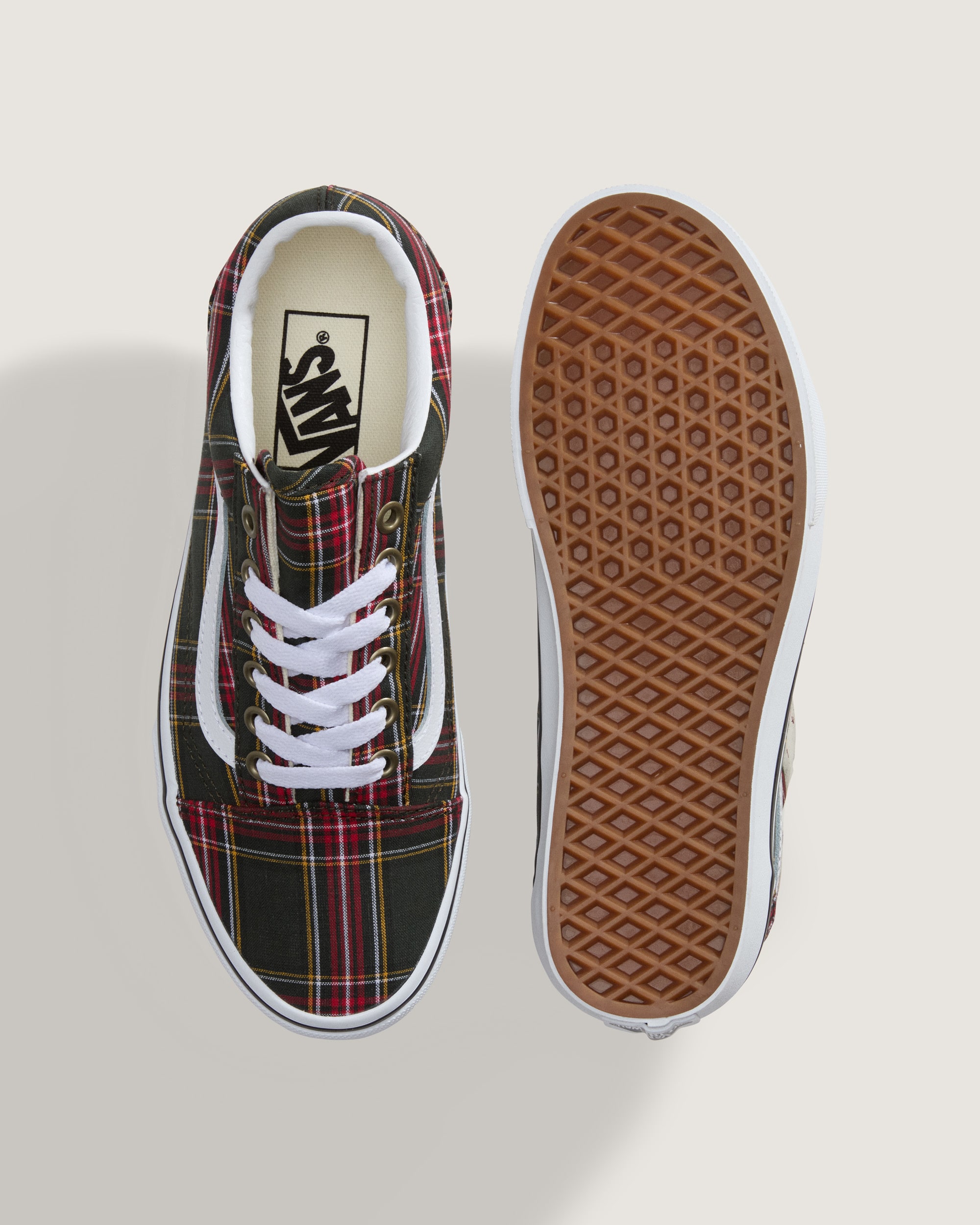 Old Skool Shoe VANS Tartan Oil Green ALT2