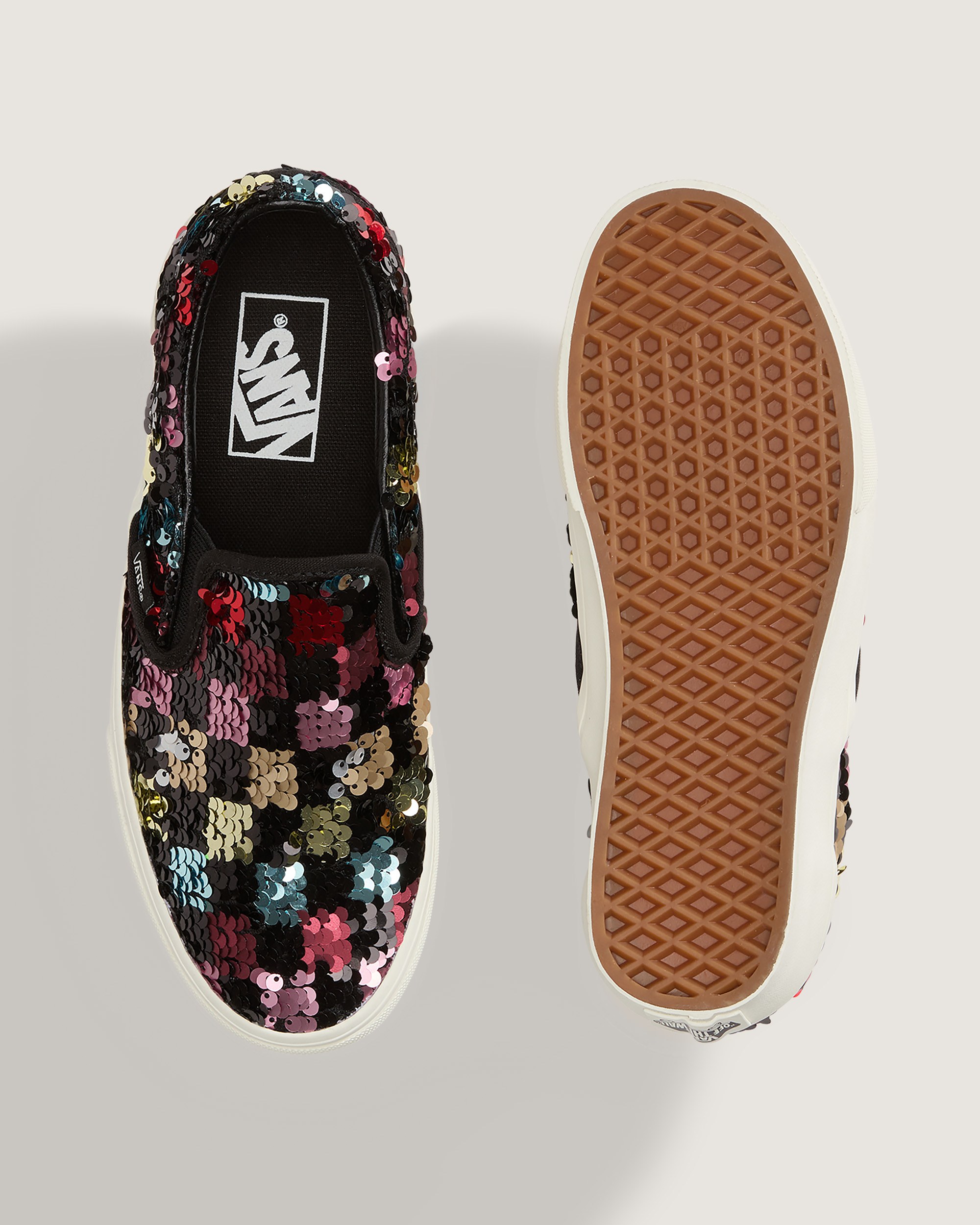 Classic SlipOn Shoe VANS Checkerboard Black  Multi Black ALT2