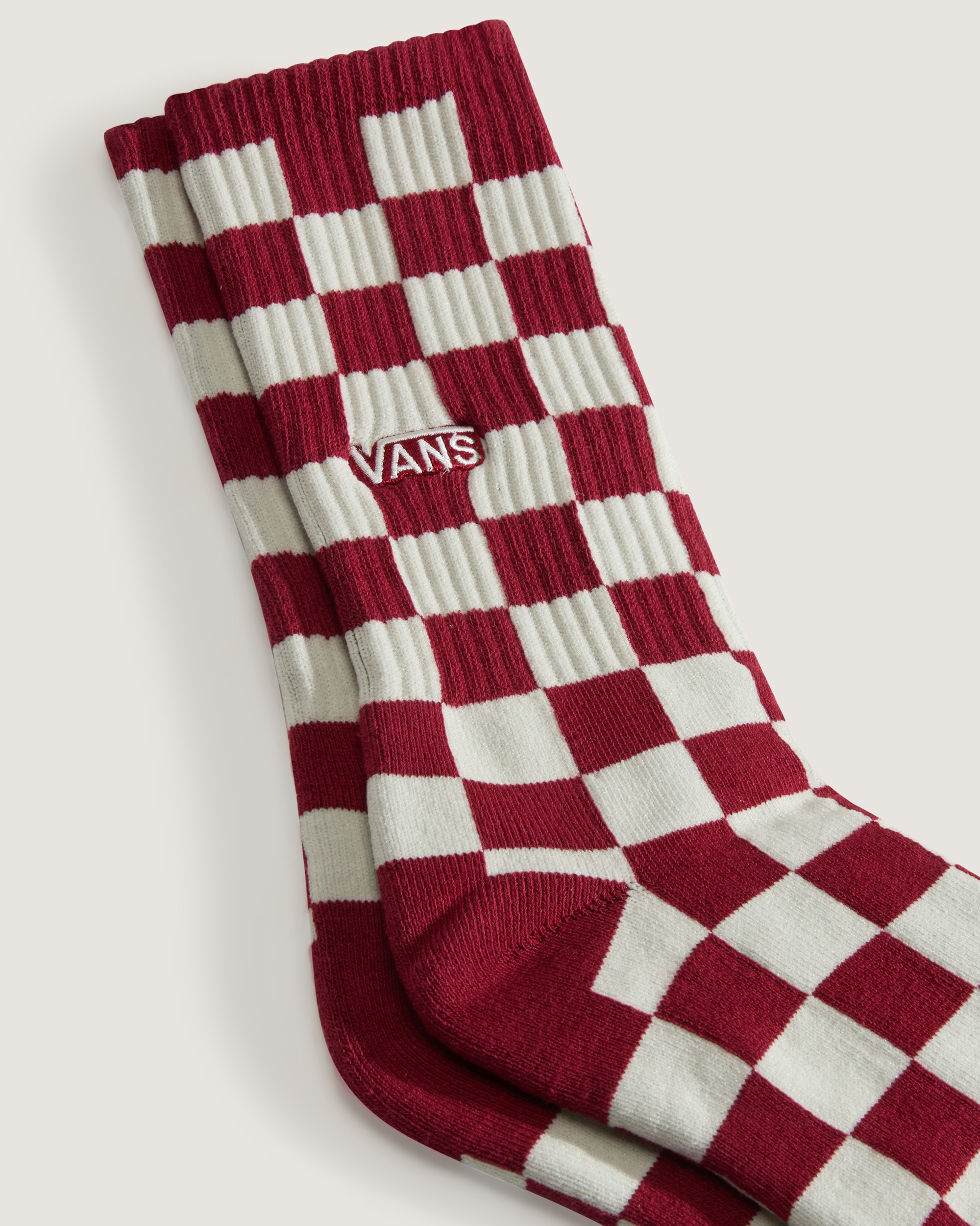Checkerboard Crew Socks VANS Bordeaux Red ALT2