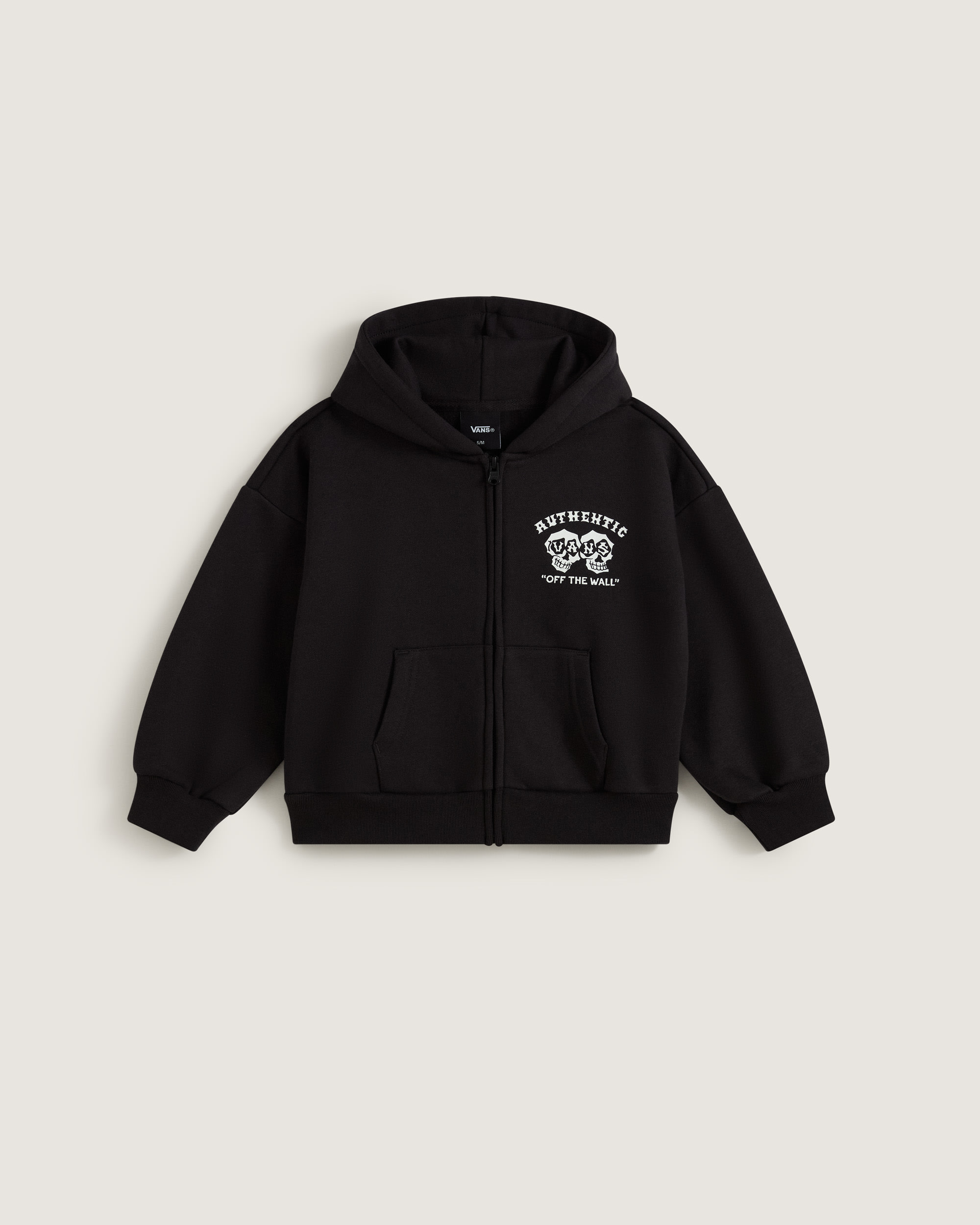 Little Kids Twin Skulls Full Zip VANS Black ALT1