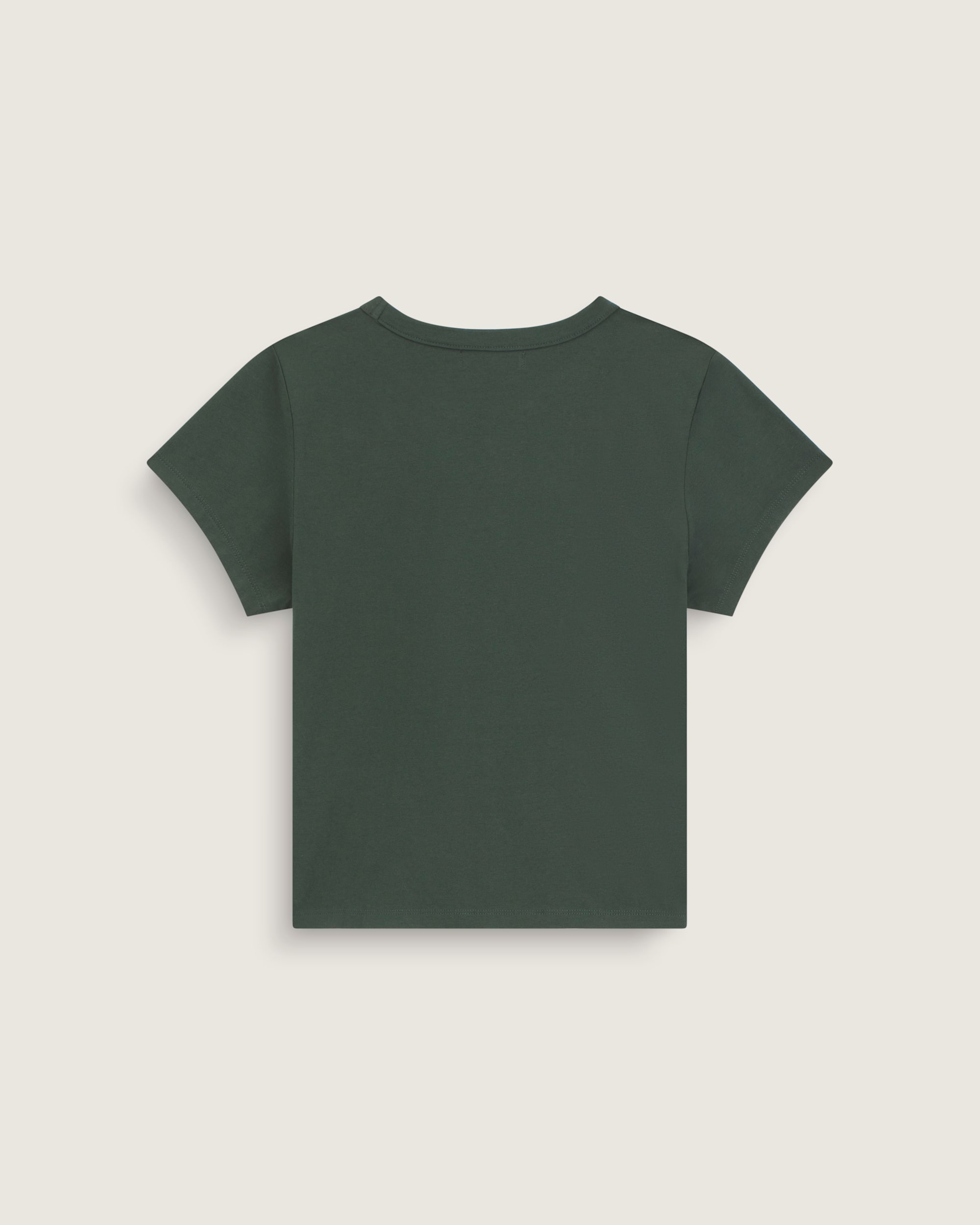 Embroidered Short Sleeve Jersey Knit Top VANS Oil Green ALT1