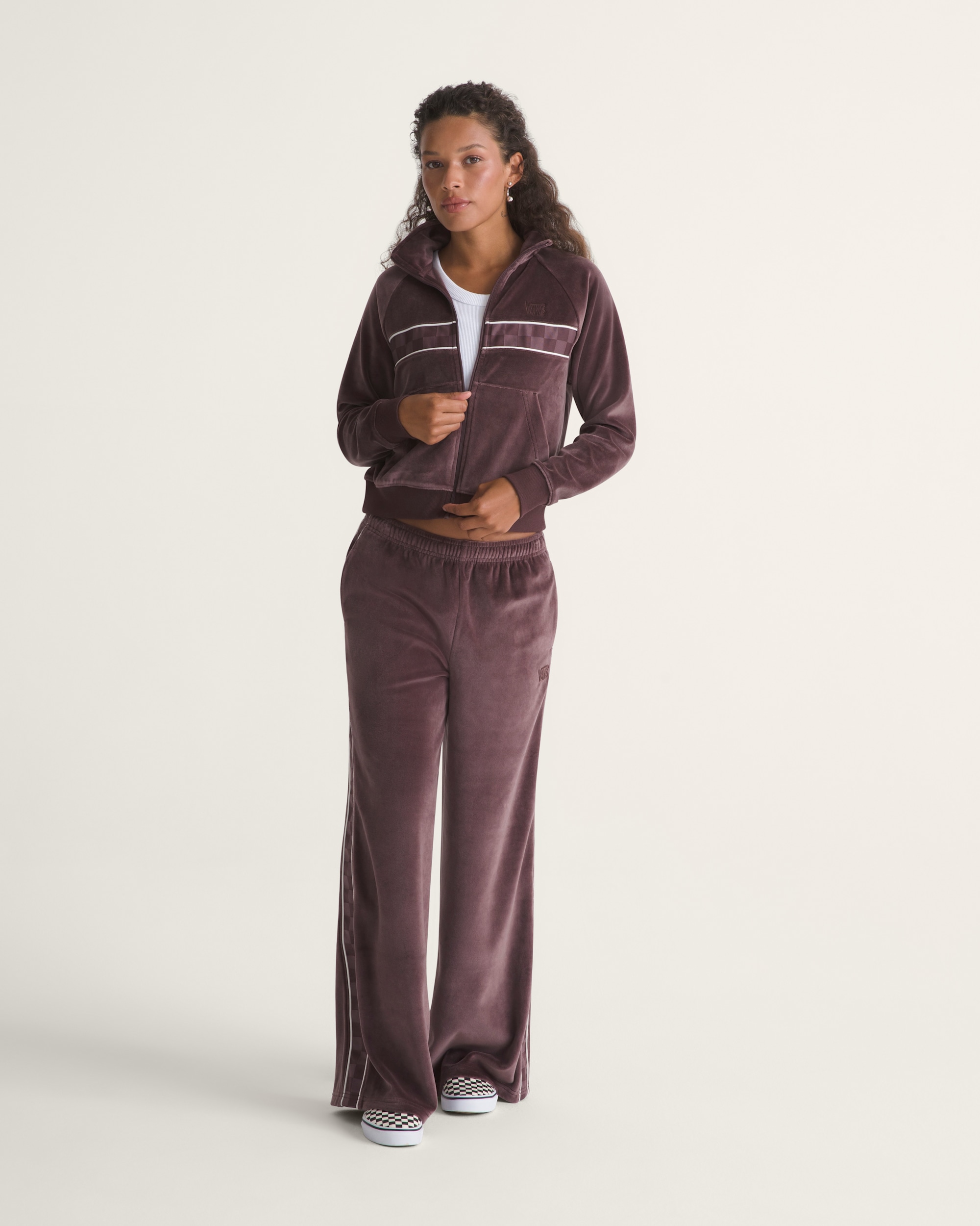 Nikita Velour Track Jacket VANS Port Brown ALT4
