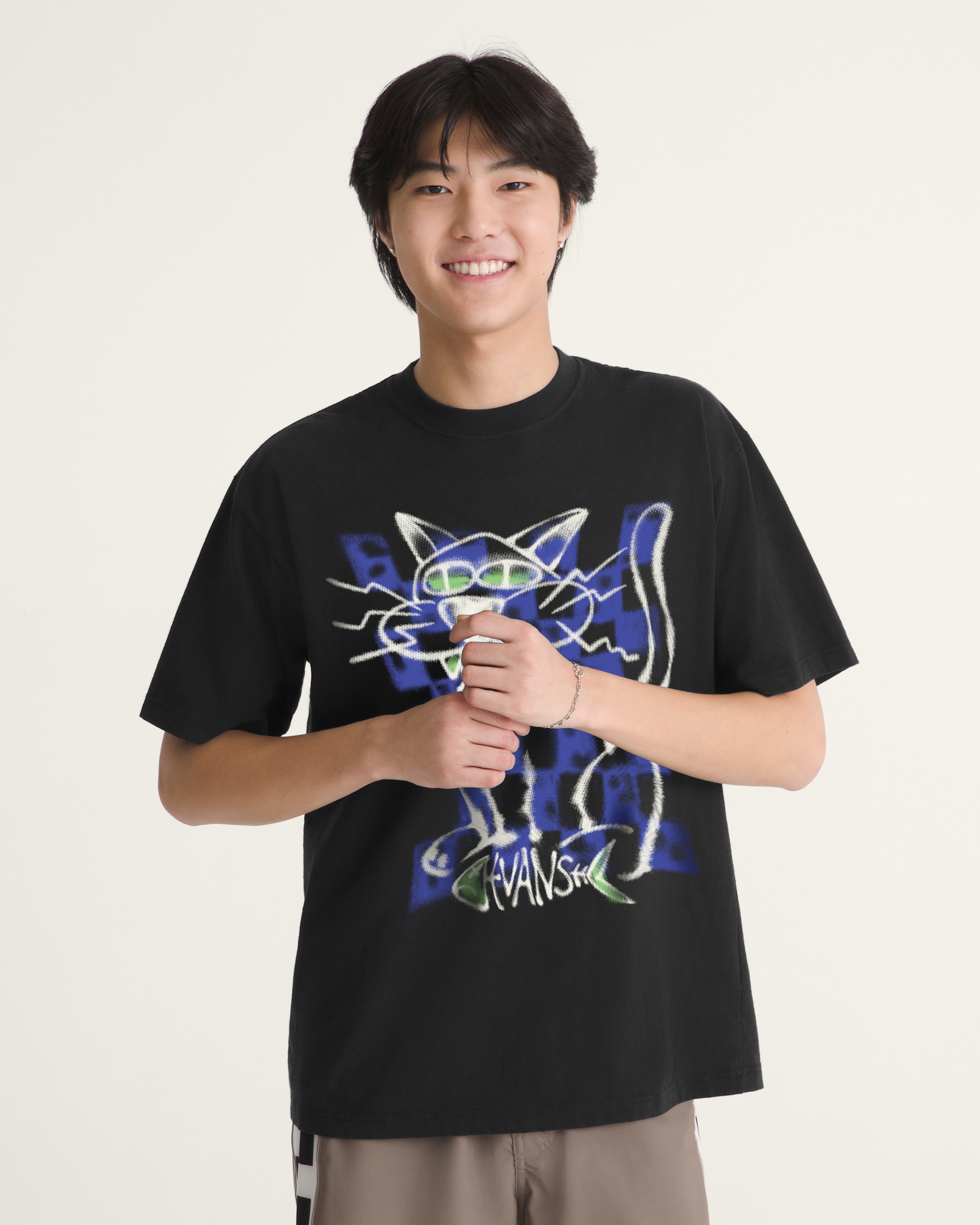 Funky Big Cat Short Sleeve Tee VANS Black ALT2