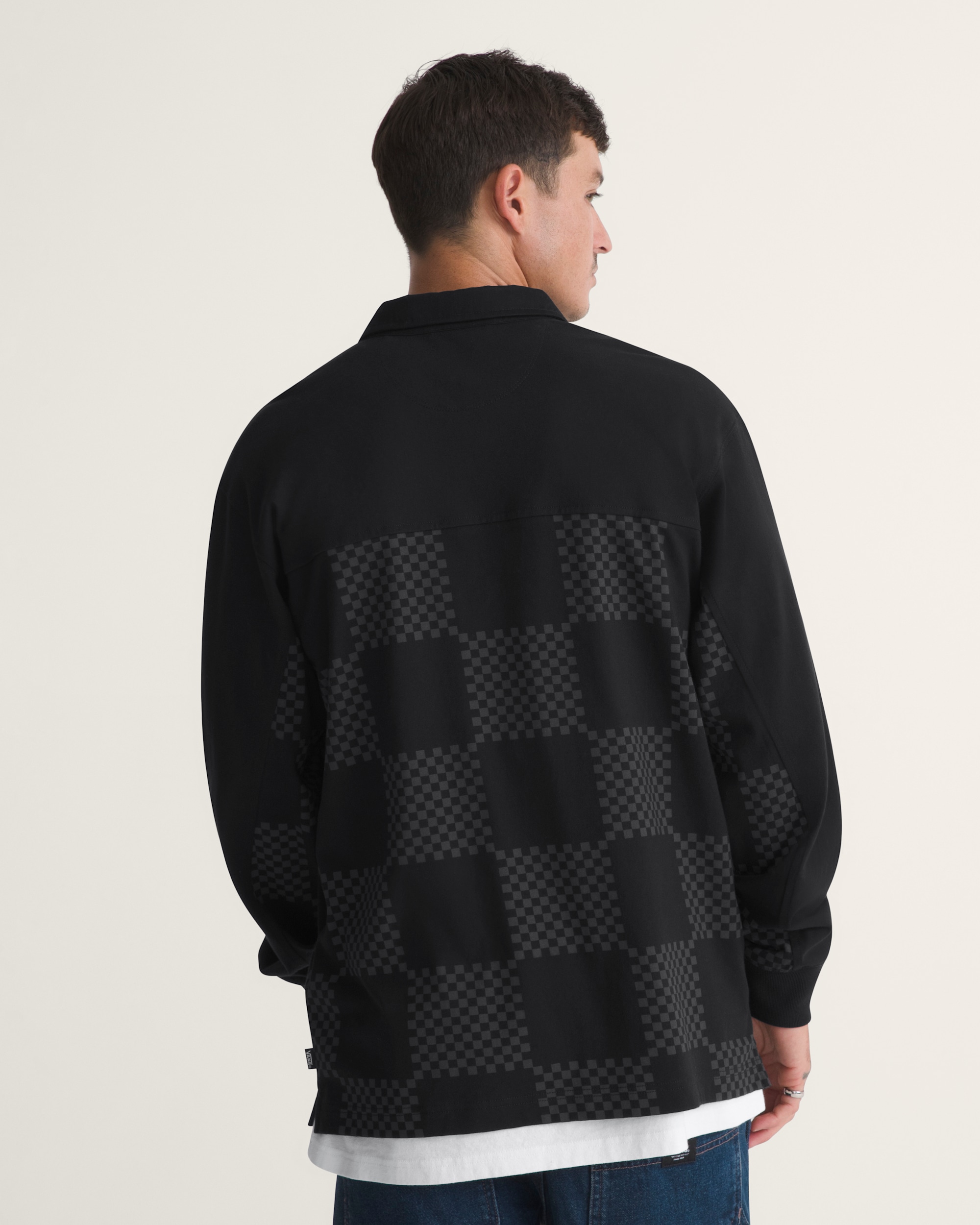 Phil Check Rugby Long Sleeve VANS Black Charcoal ALT3