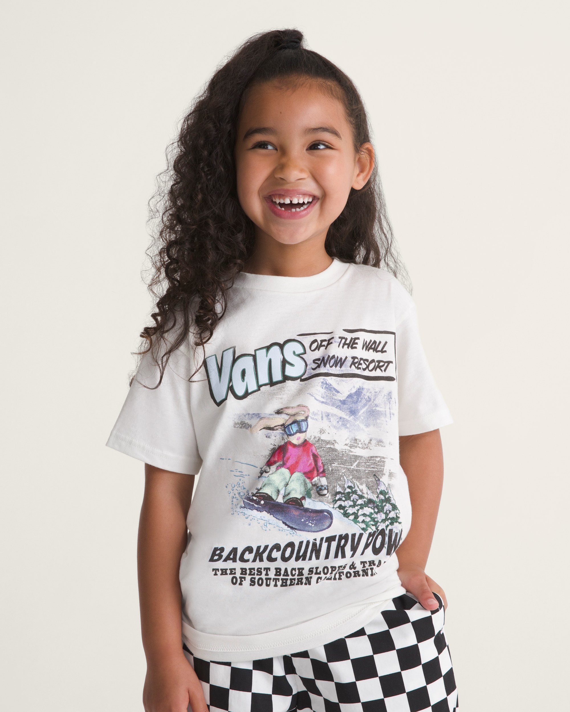 Little Kids Slope Bunny Short Sleeve Tee VANS Marshmallow White ALT2