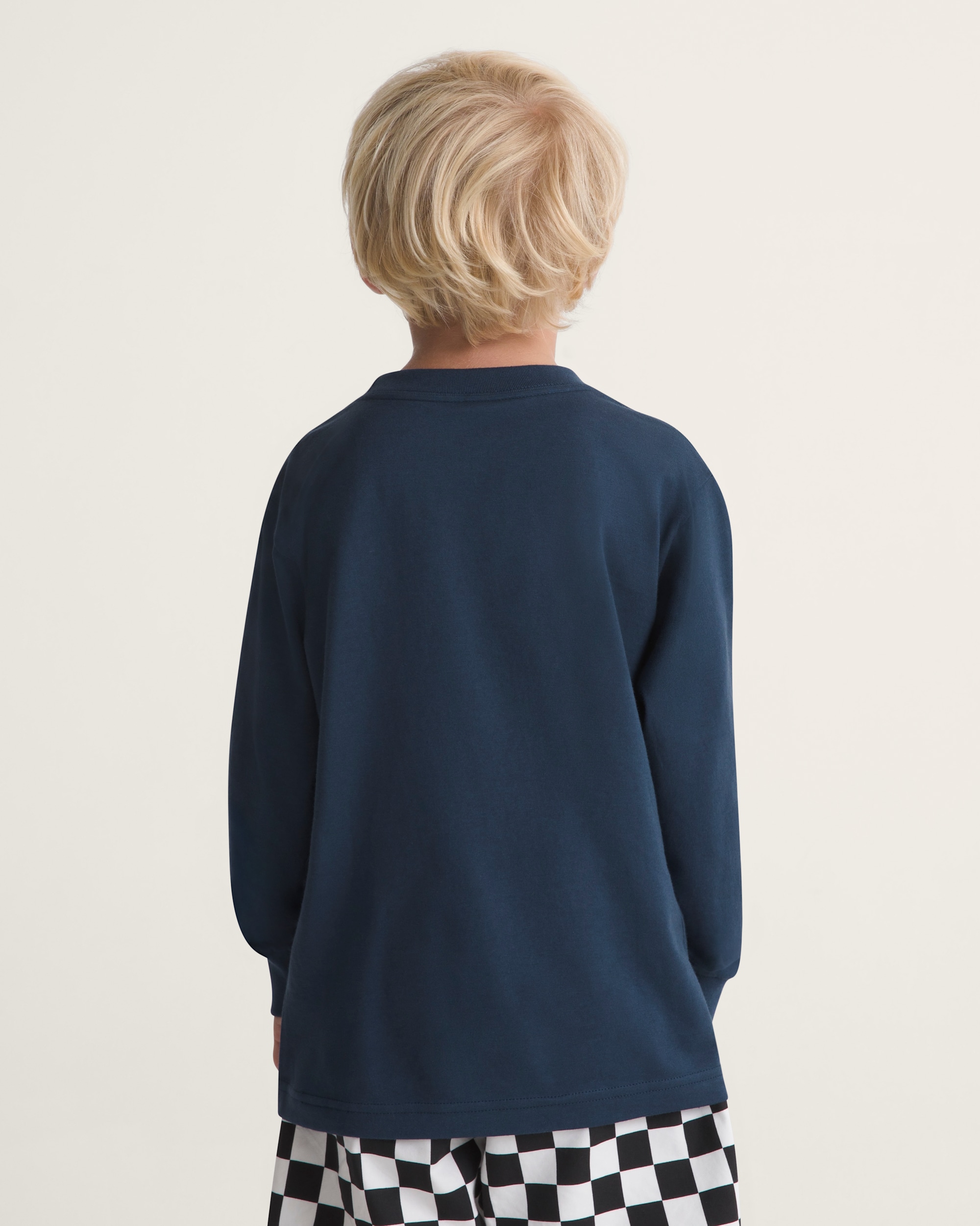 Little Kids Yeti Party Long Sleeve Tee VANS Dress Blues ALT3