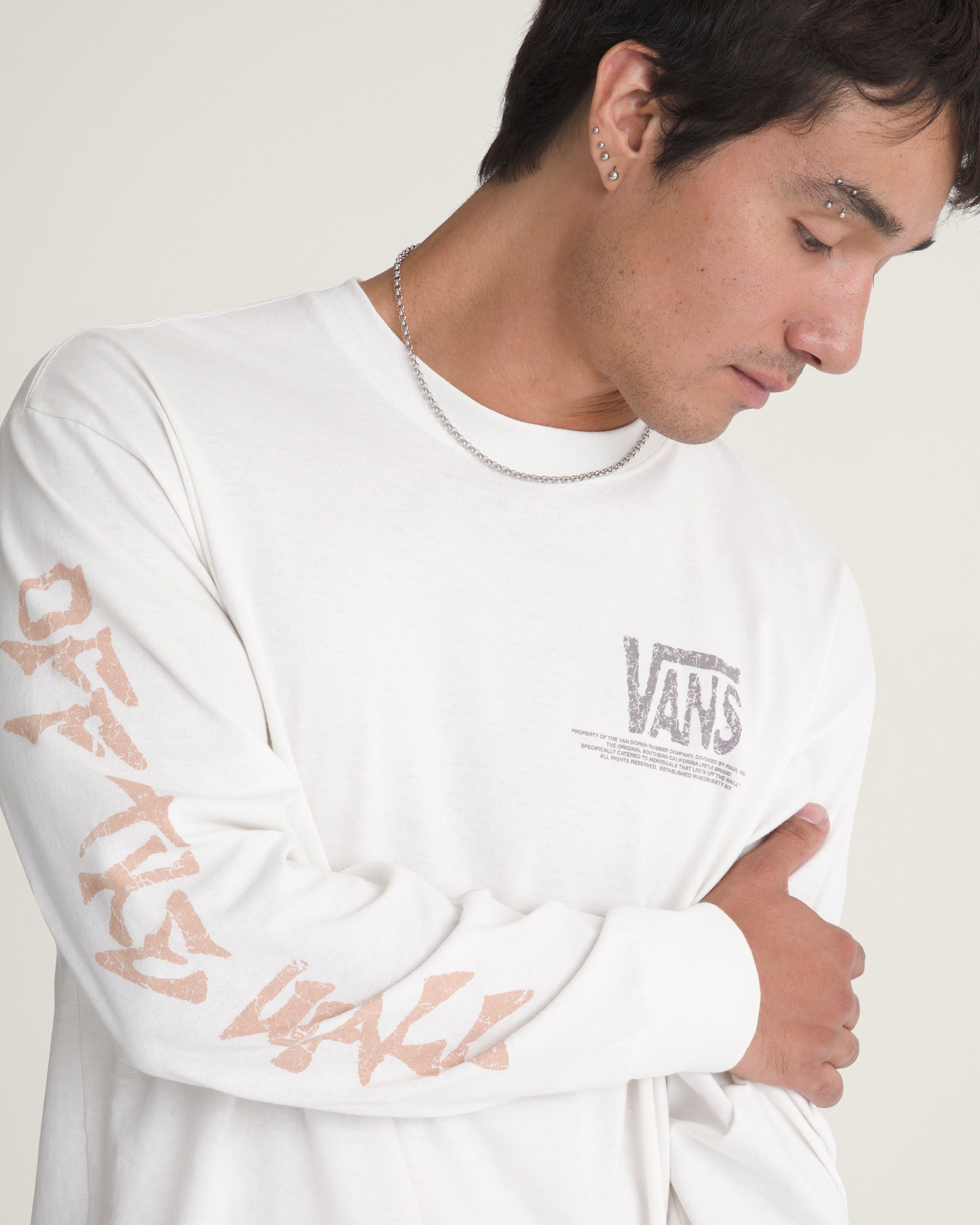 Free Climb Long Sleeve Tee VANS Marshmallow White ALT4