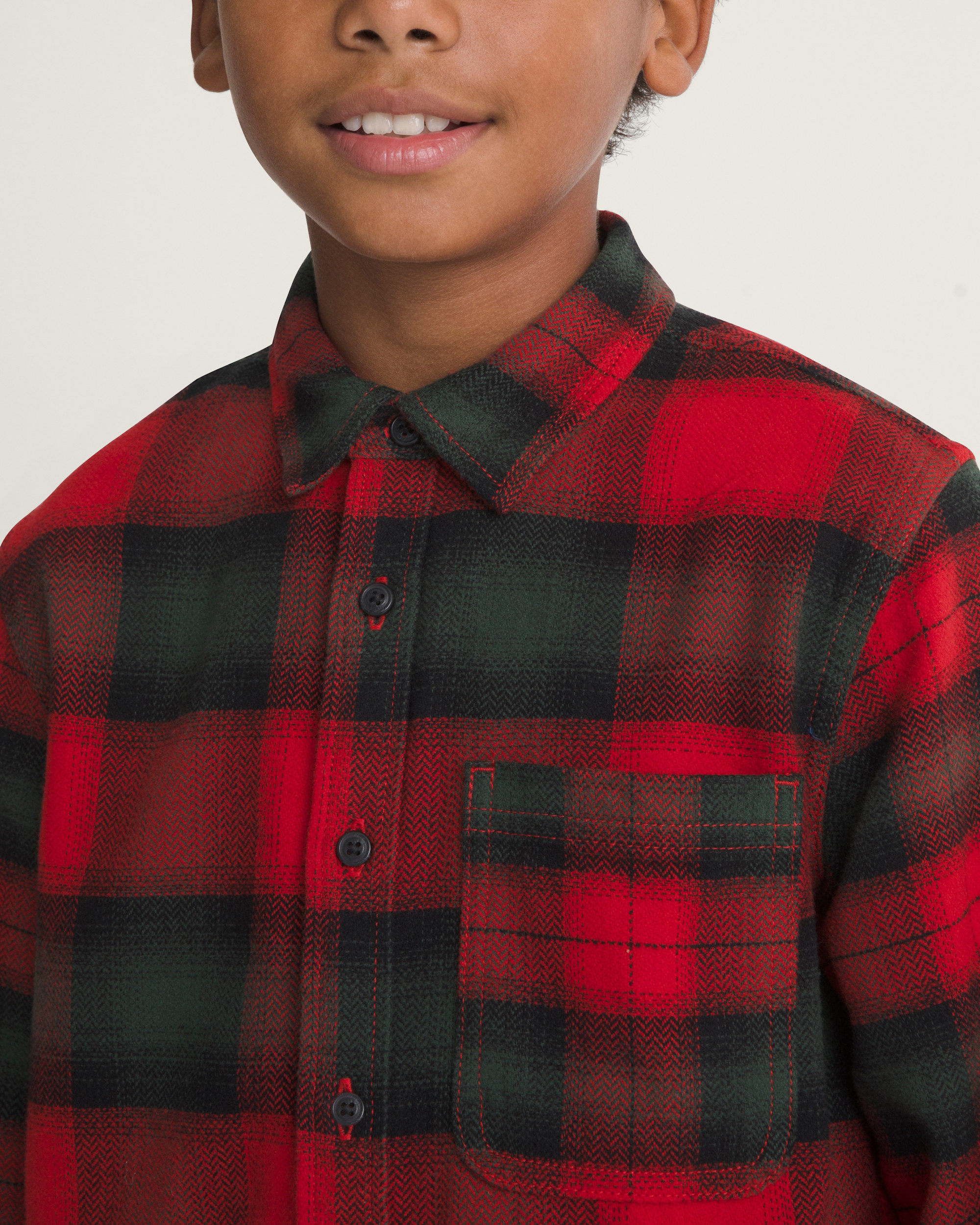 Kids Lawson Plaid Workwear Flannel Shirt VANS Racing Red ALT4