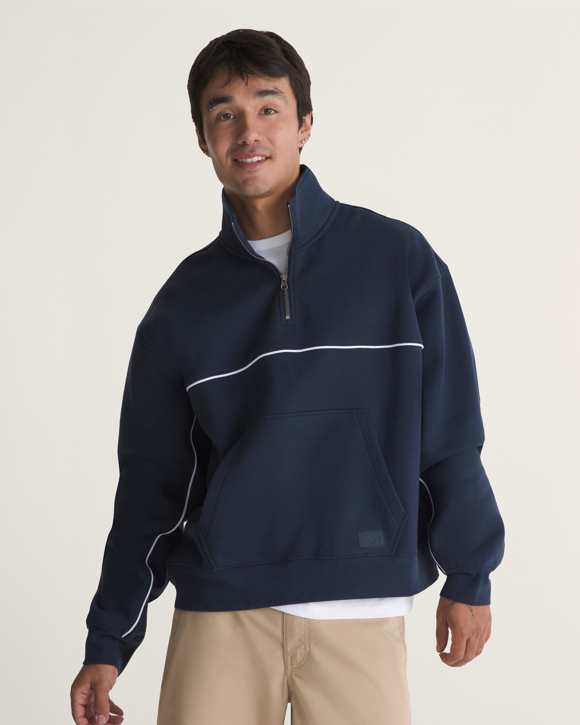 Blocked Qzip Pullover VANS Parisian Night Blue ALT2