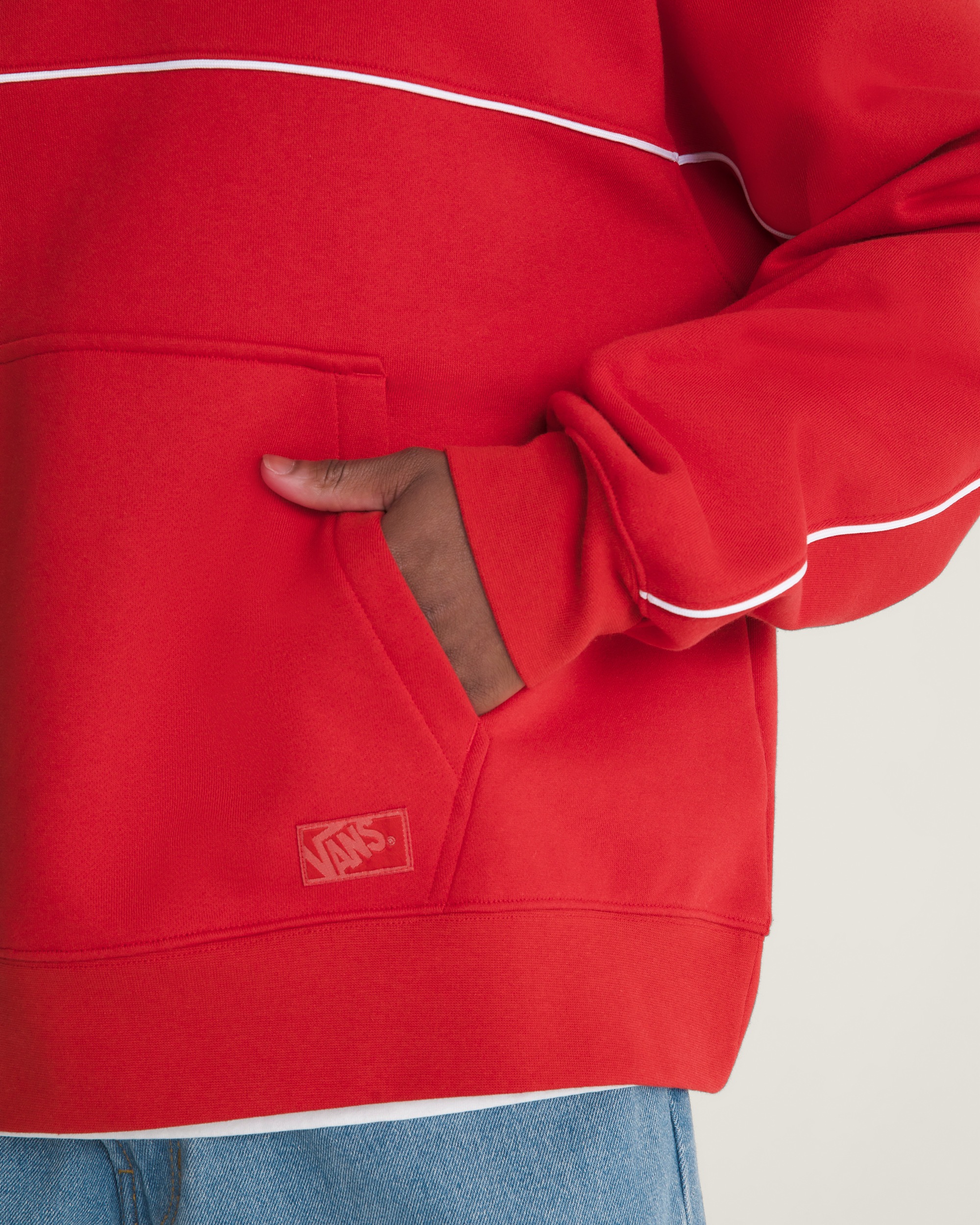 Blocked Qzip Pullover VANS Racing Red ALT4