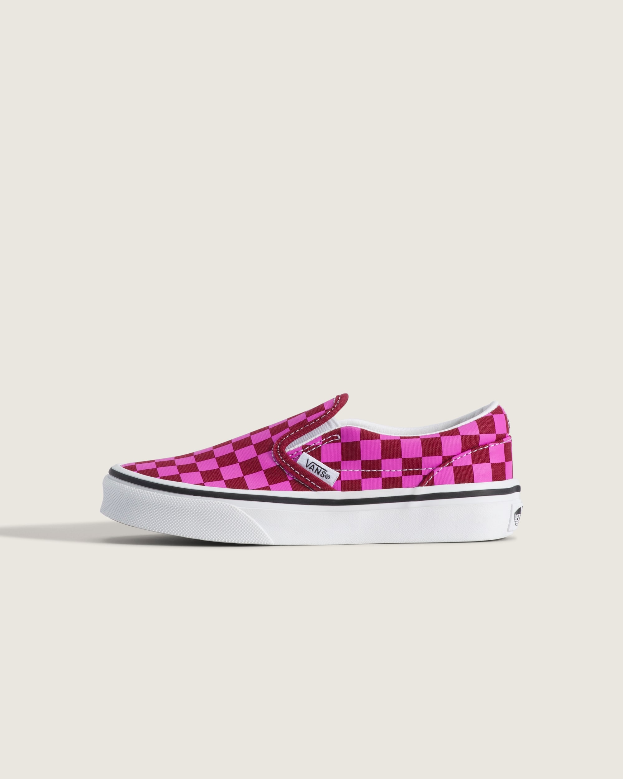 Big Kids Classic SlipOn Shoe VANS Checkerboard Red  Pink HERO