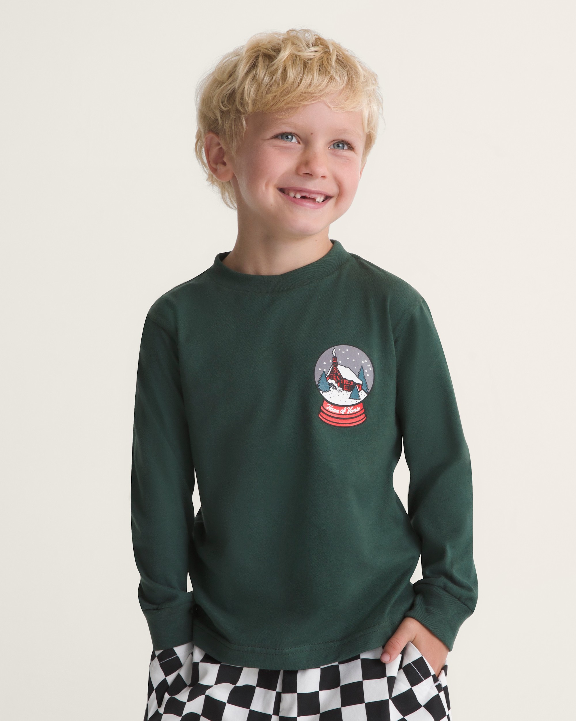 Little Kids Cut Your Own Long Sleeve Tee VANS Oil Green ALT2