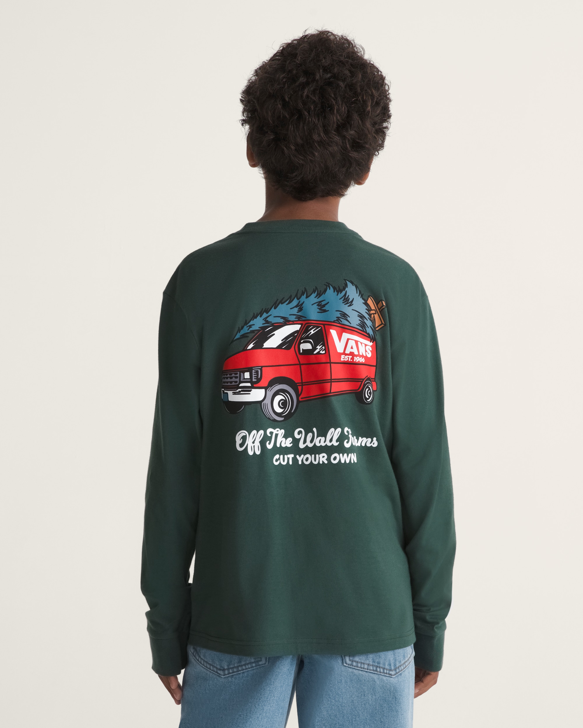 Kids Cut Your Own Long Sleeve Tee VANS Oil Green ALT3